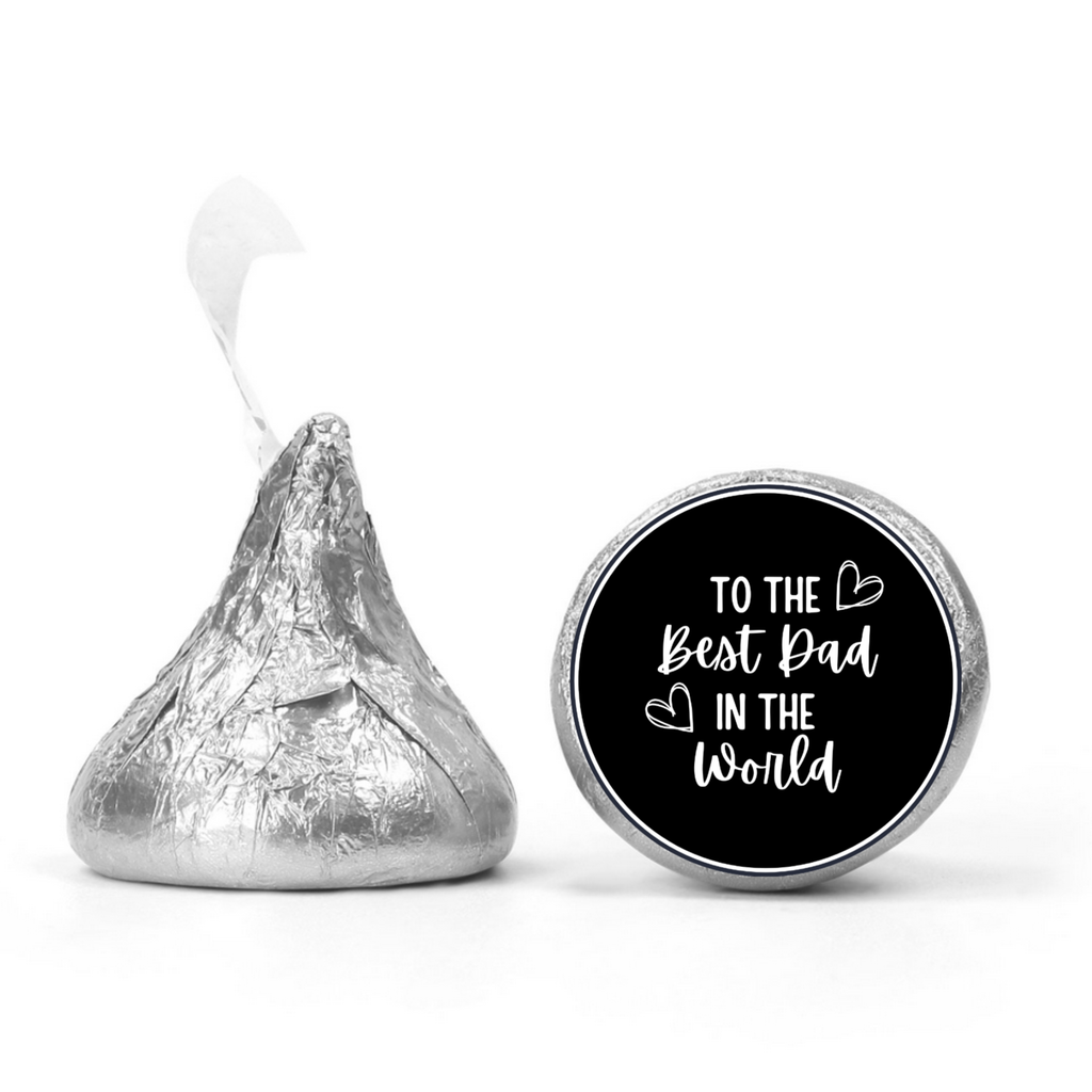 Fathers Day Candy Stickers | To the Best Dad in the World | Party Favors | 100ct | Glossy
