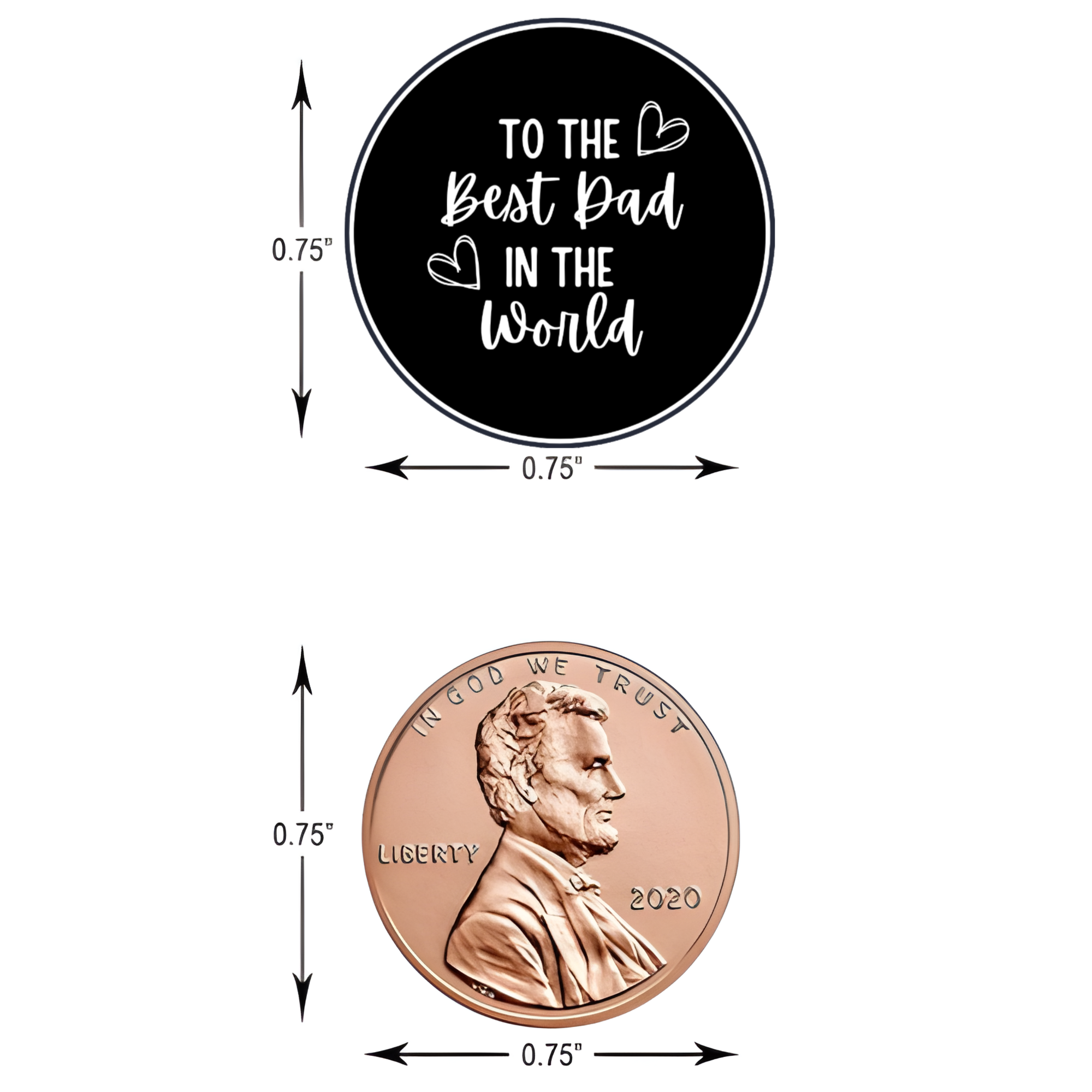 Fathers Day Candy Stickers | To the Best Dad in the World | Party Favors | 100ct | Glossy