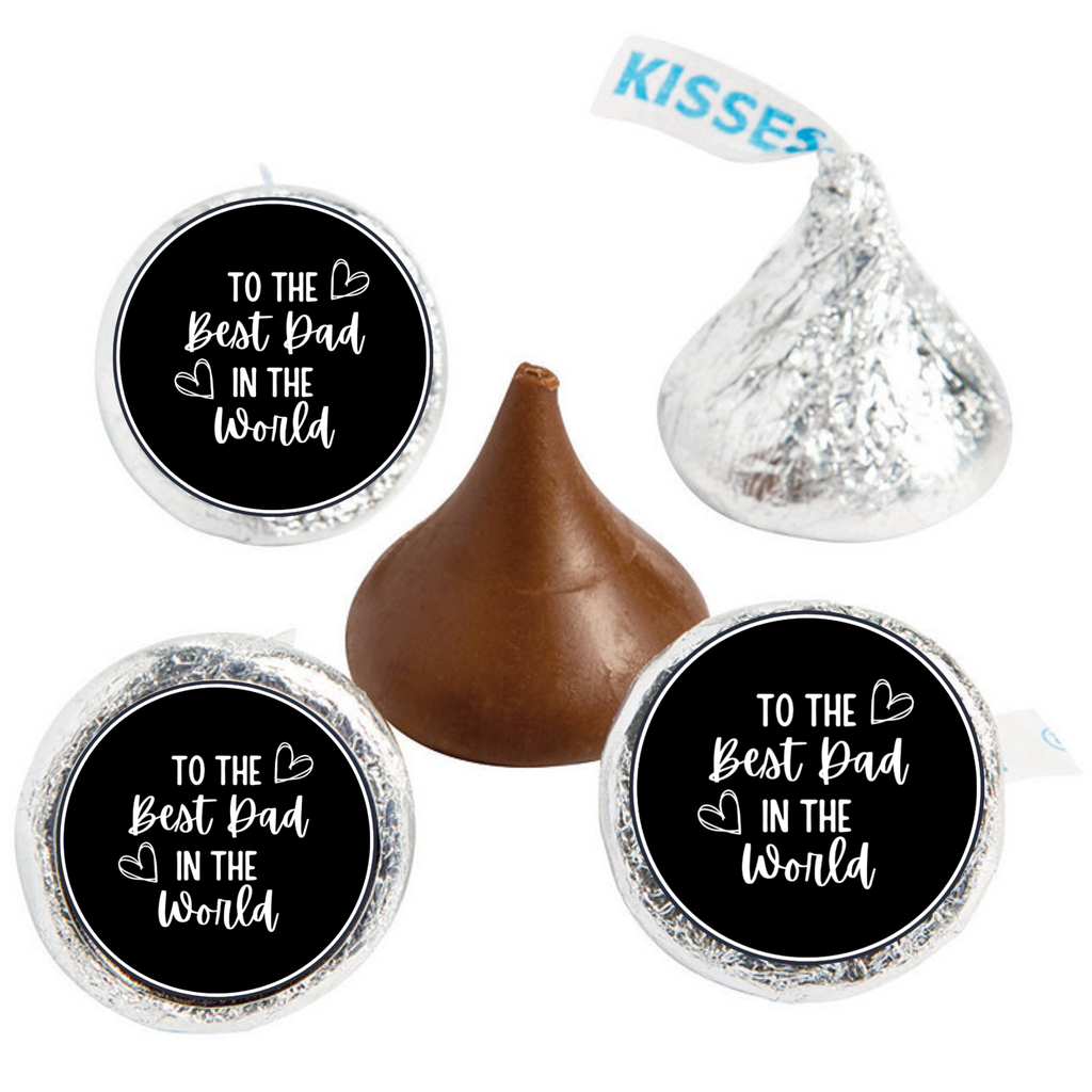 Fathers Day Candy Stickers | To the Best Dad in the World | Party Favors | 100ct | Glossy