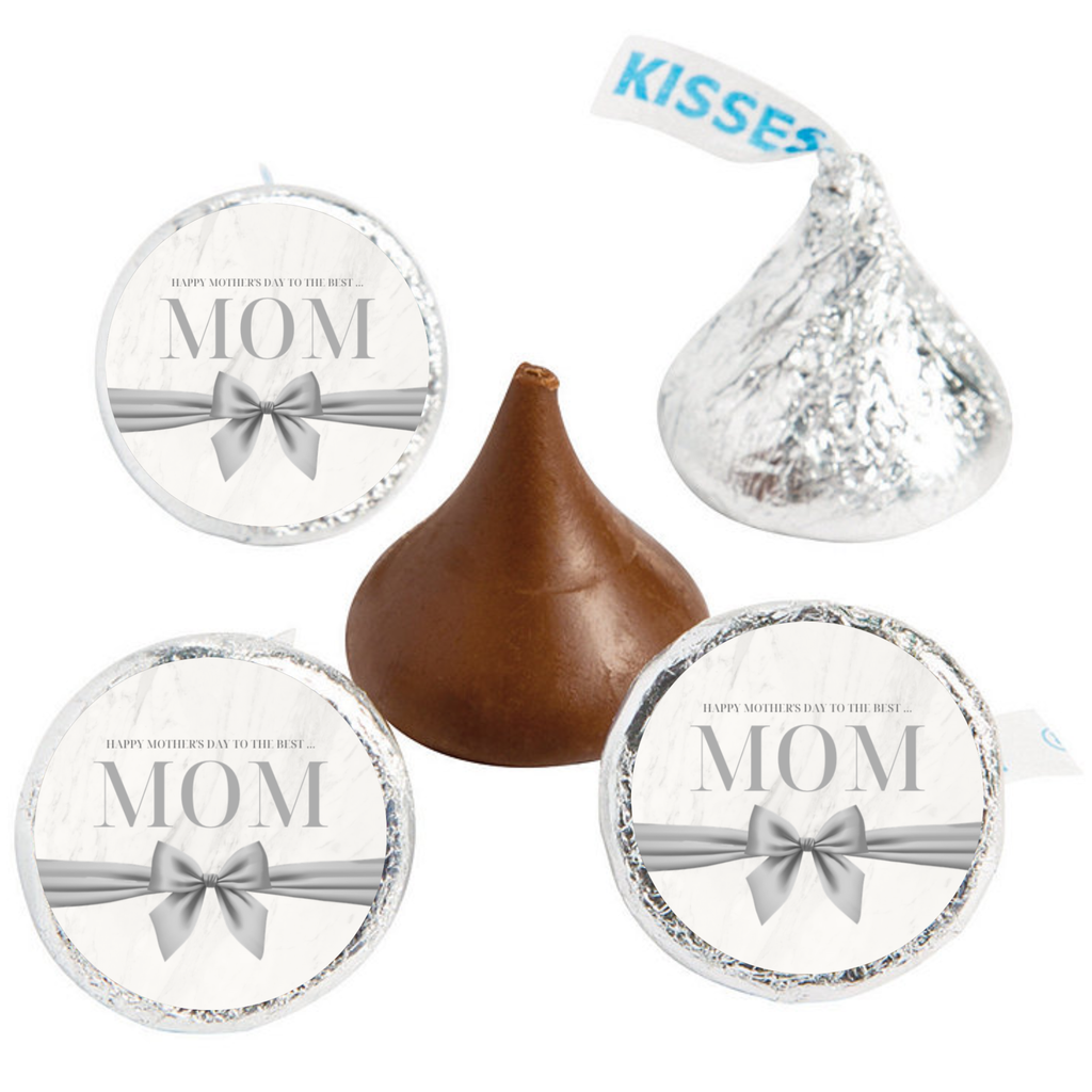 Happy Mother's Day Candy Kiss Stickers | Best Mom Party Decor | Glossy Vinyl | 100 Count
