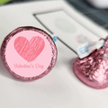 Valentines Treat Stickers | Candy Kiss Labels | Glossy Vinyl | 100ct| Self Adhesive Treat Seals