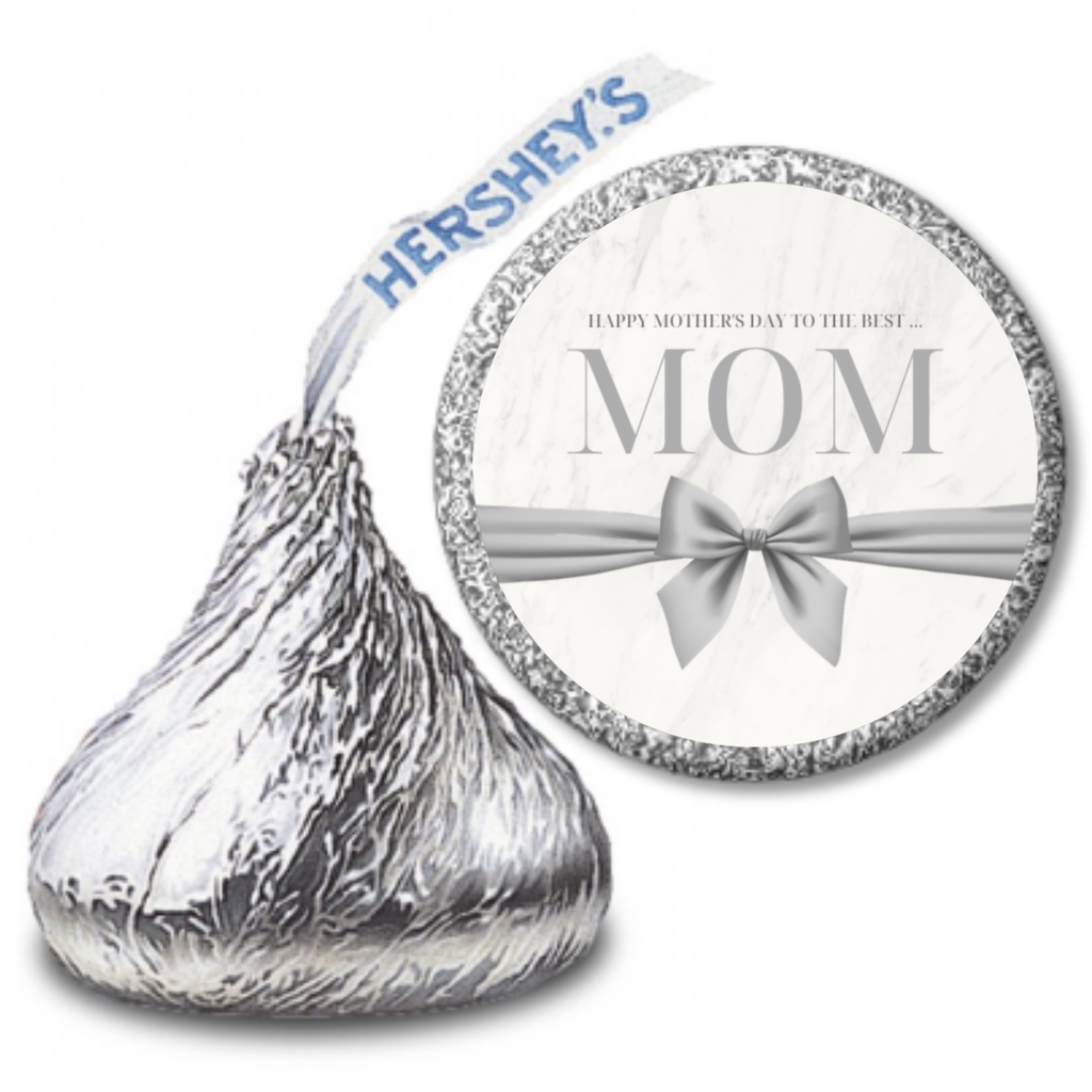 Happy Mother's Day Candy Kiss Stickers | Best Mom Party Decor | Glossy Vinyl | 100 Count