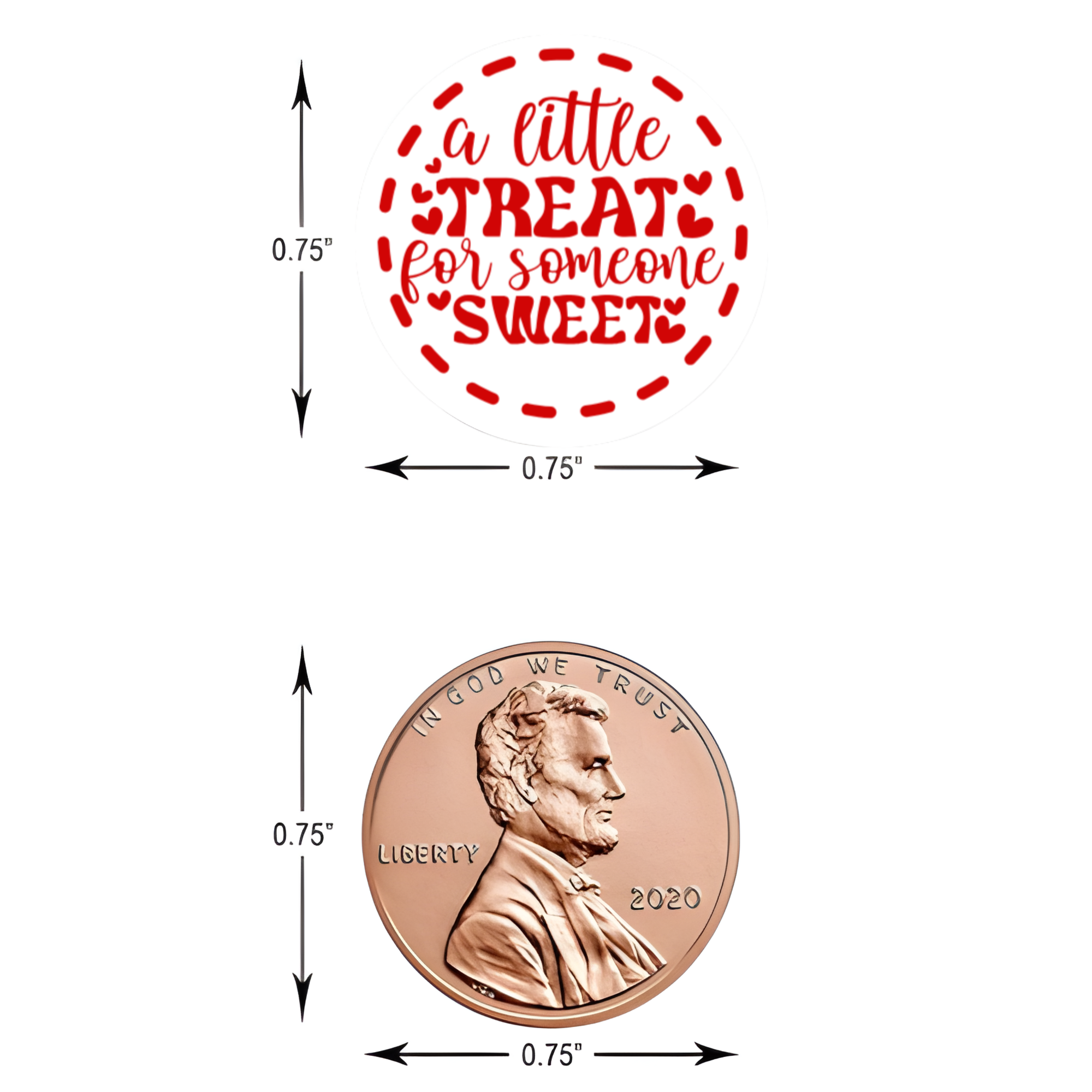 Love Theme Candy Stickers | Chocolate Kiss Bottom Labels | Glossy Vinyl | Durable | 100ct