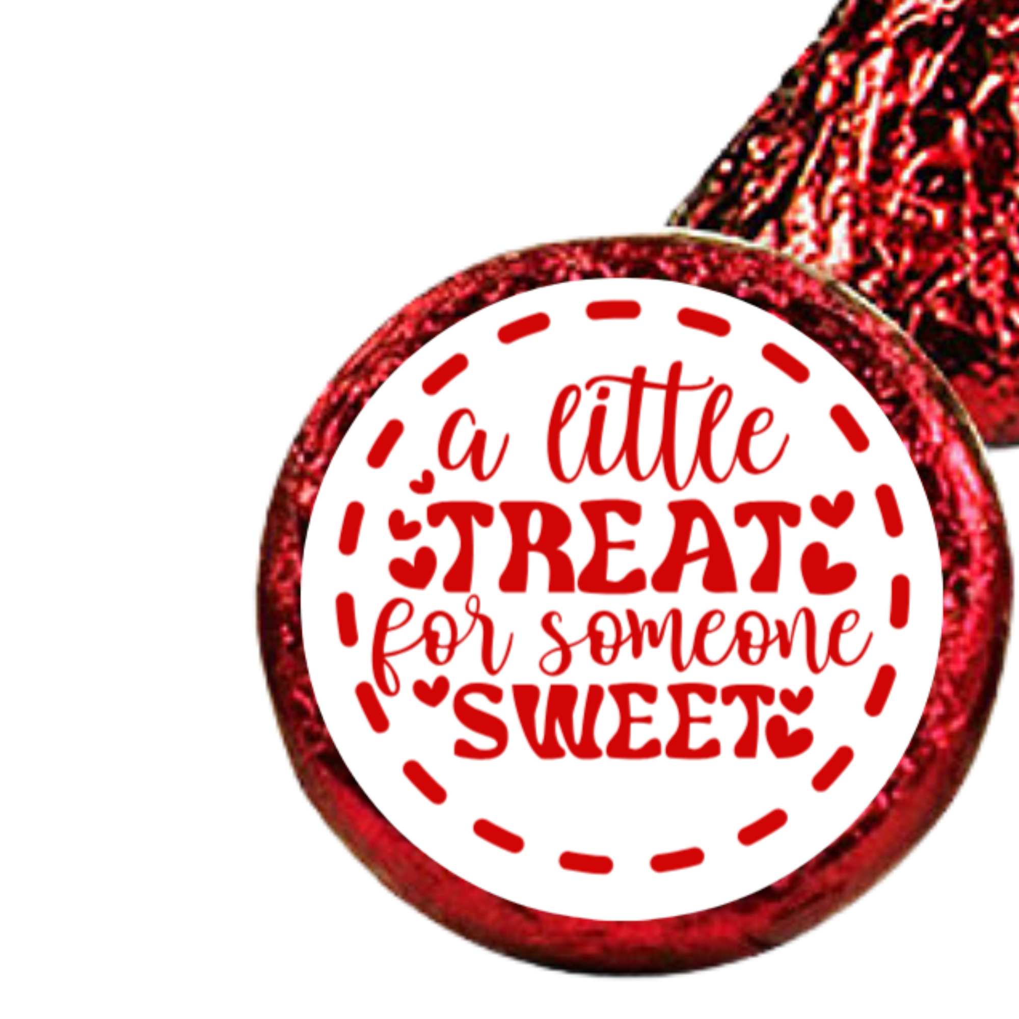 Love Theme Candy Stickers | Chocolate Kiss Bottom Labels | Glossy Vinyl | Durable | 100ct