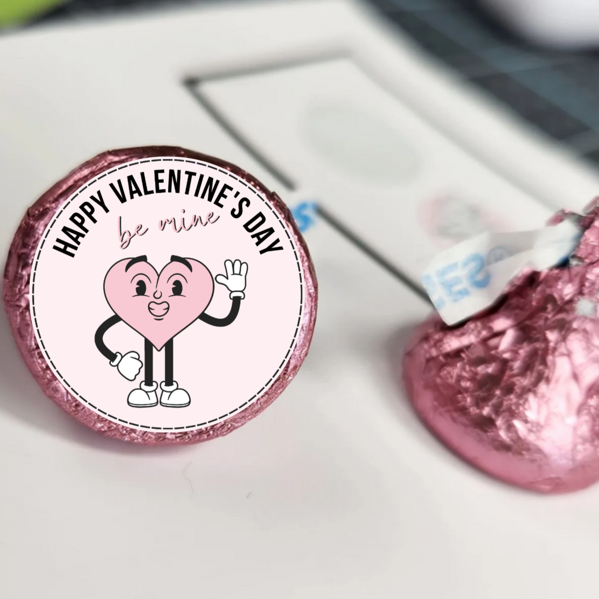 Love Day Candy Labels | Kiss Bottom Stickers | Durable Vinyl | Party Ready| Valentines day favors