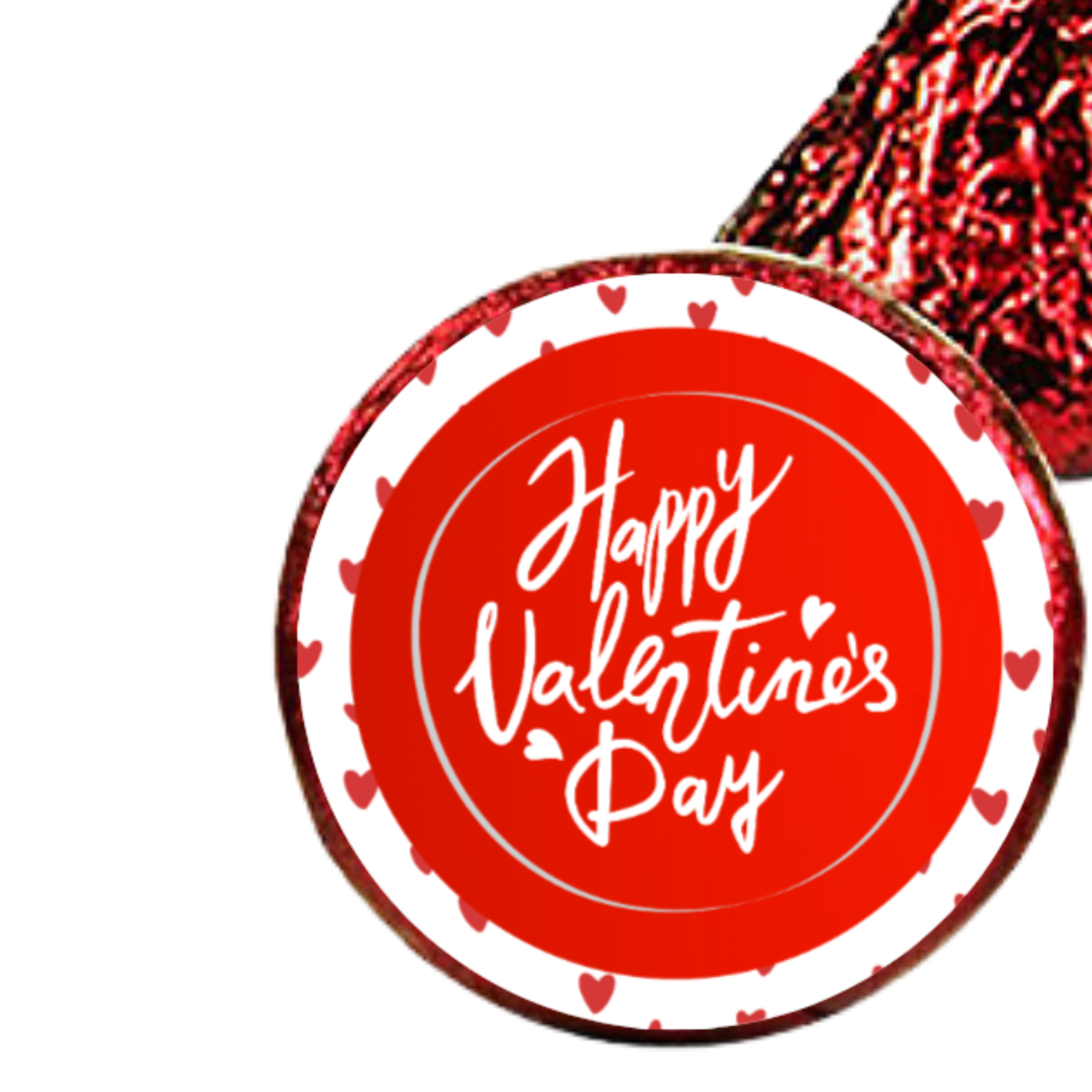 Valentines Candy Decor | Candy Kiss Stickers | 100 | Glossy Vinyl | Peel and Stick