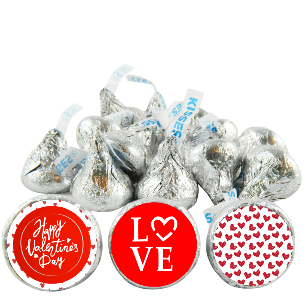 Valentines Candy Decor | Candy Kiss Stickers | 100 | Glossy Vinyl | Peel and Stick