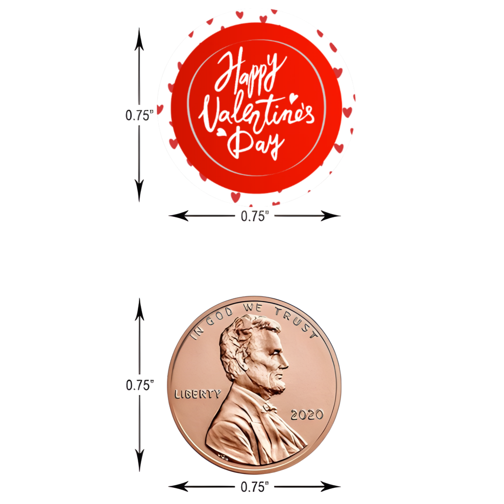 Valentines Candy Decor | Candy Kiss Stickers | 100 | Glossy Vinyl | Peel and Stick