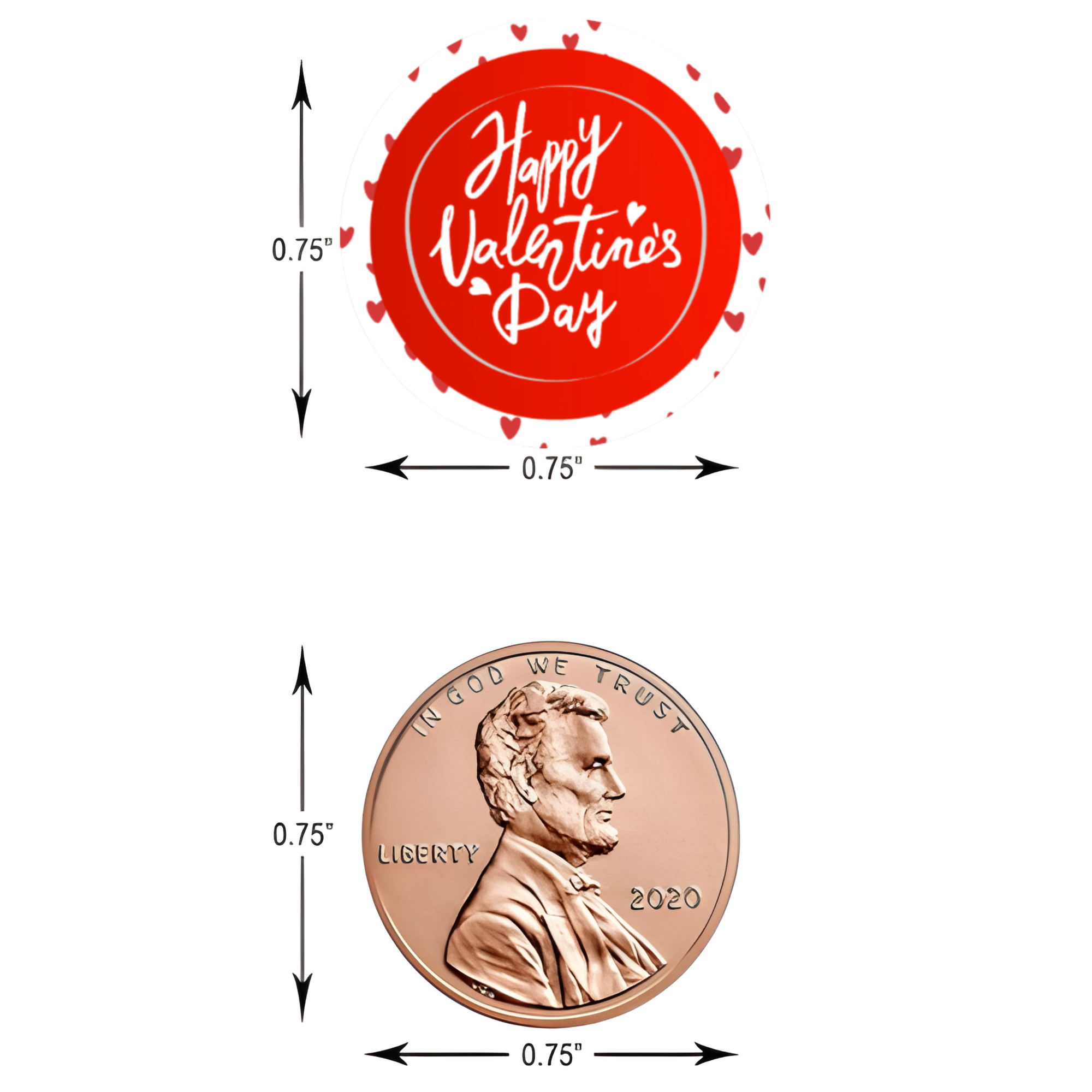 Valentines Candy Decor | Candy Kiss Stickers | 100 | Glossy Vinyl | Peel and Stick