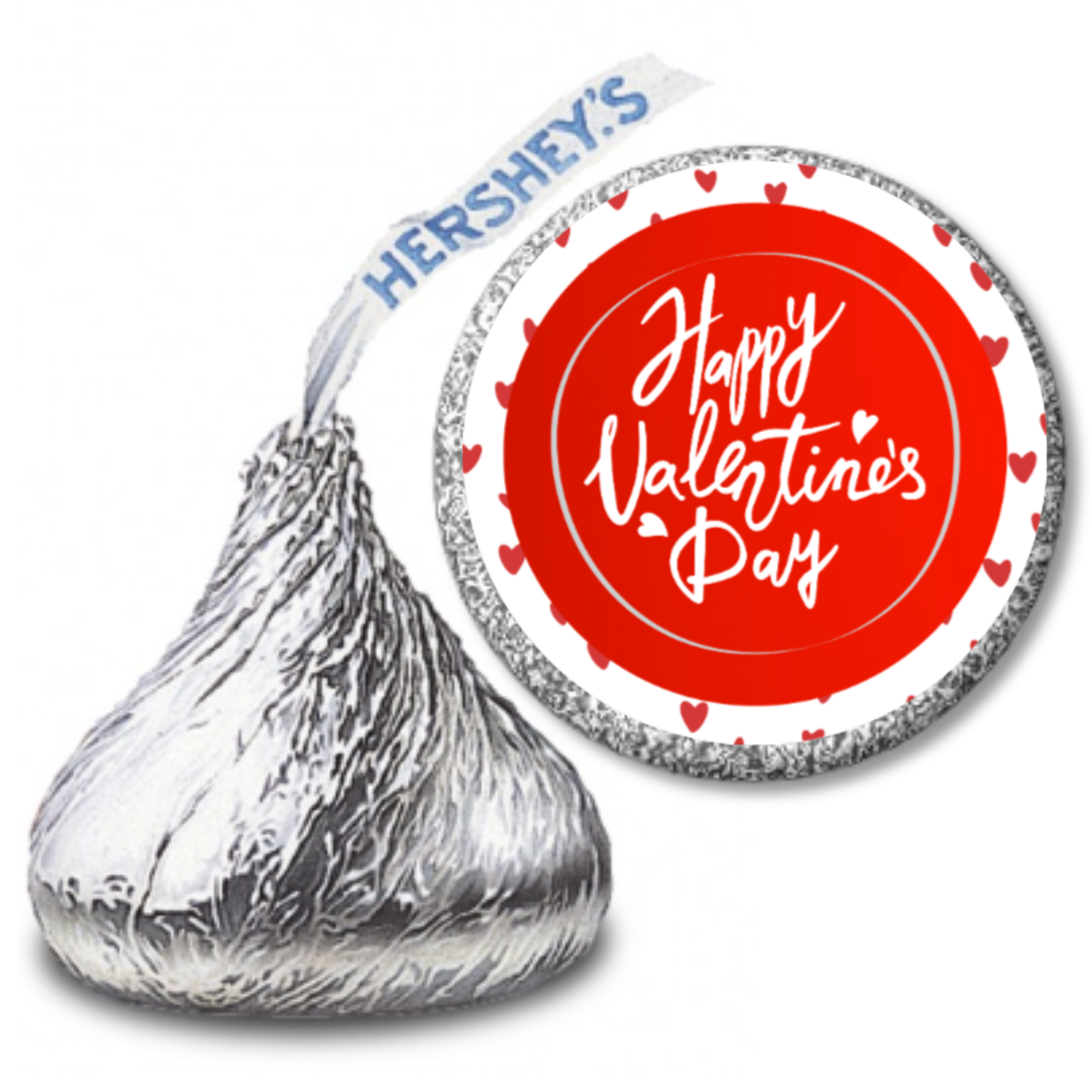 Valentines Candy Decor | Candy Kiss Stickers | 100 | Glossy Vinyl | Peel and Stick
