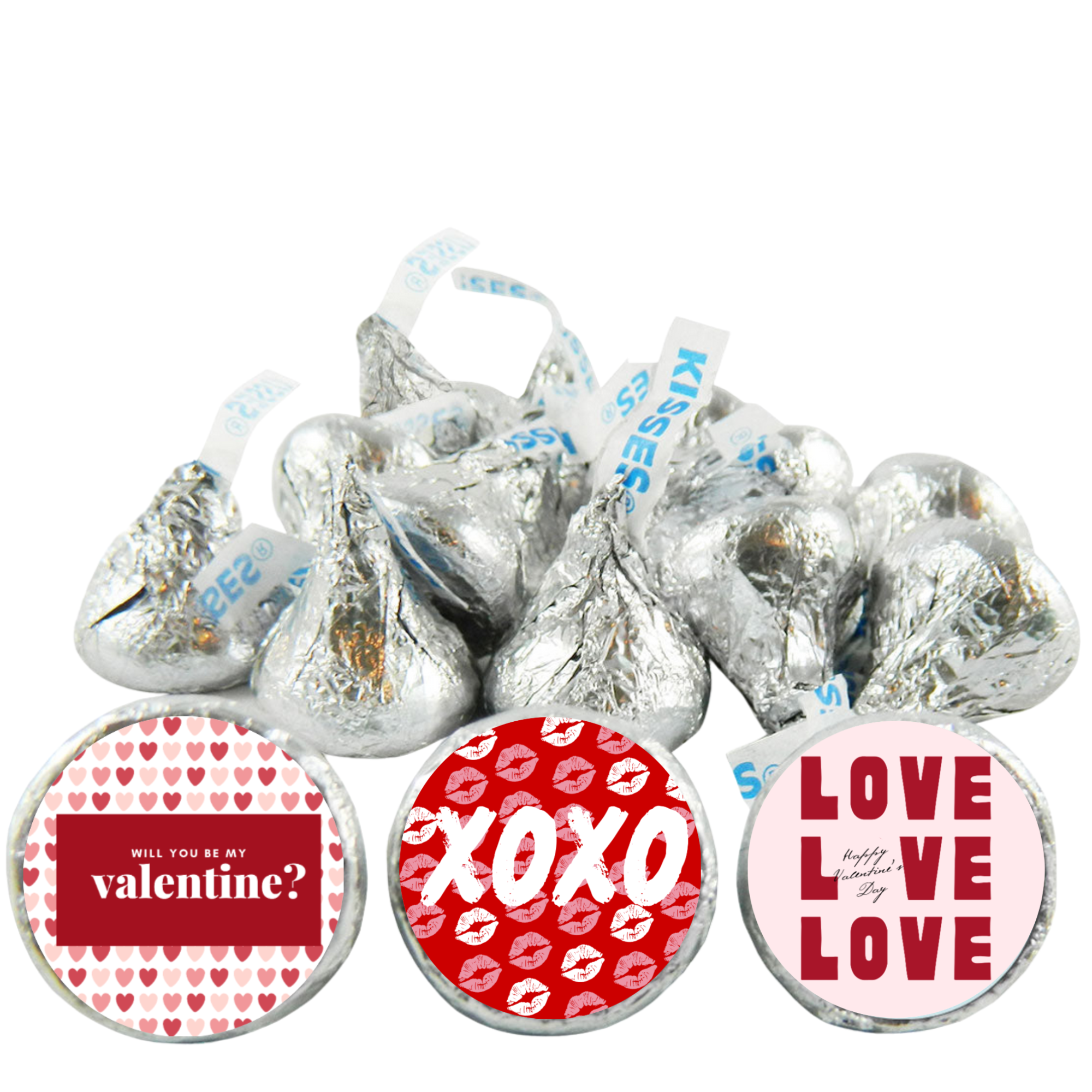 Valentines Day Cupid Candy Stickers | Valentines Kiss Seals | Vinyl Adhesive | Party Accents | 100ct