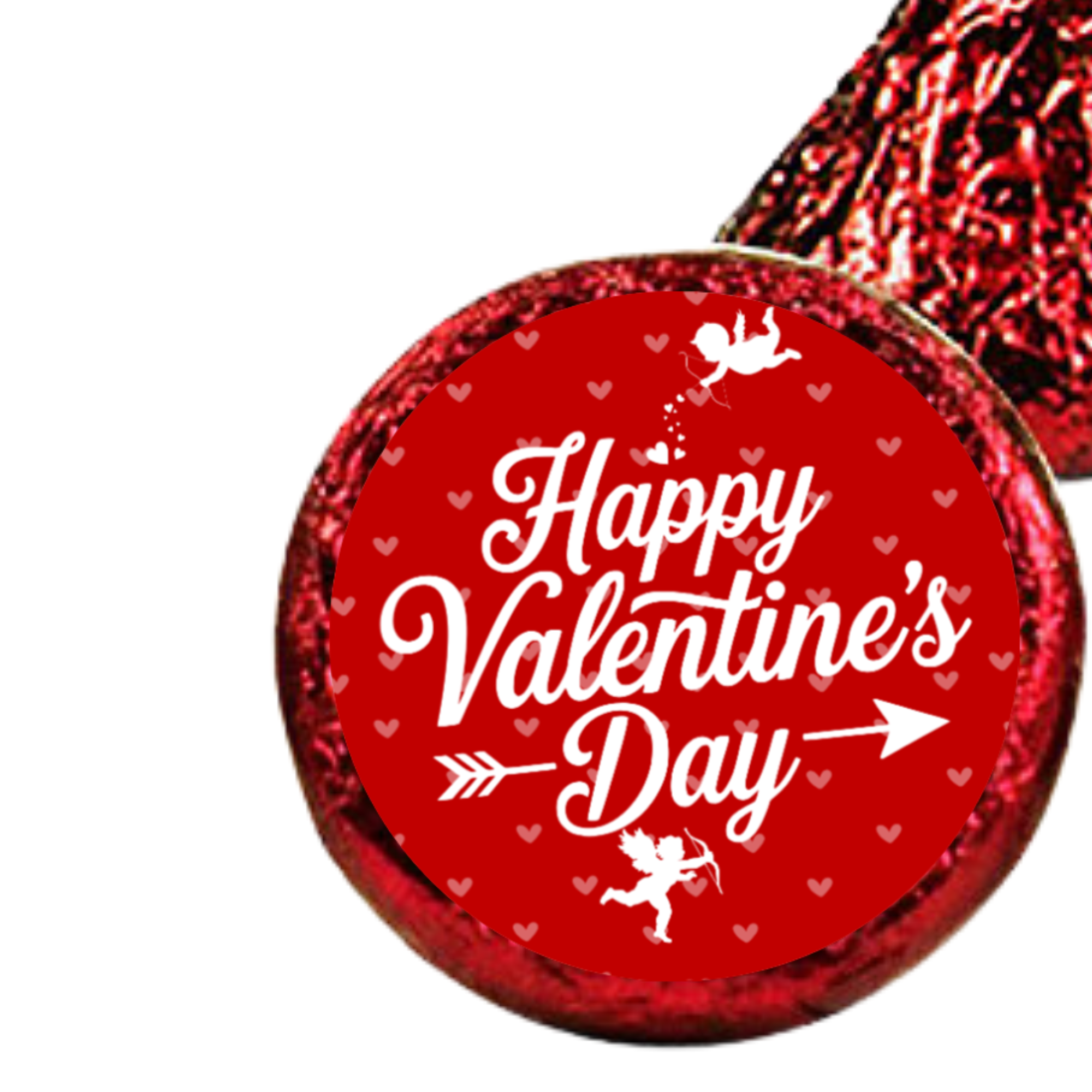 Valentines Favor Decor | Candy Kiss Stickers | Glossy Vinyl | Peel and Stick | 100ct