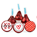 Valentines Favor Decor | Chocolate Candy Kiss Stickers | Glossy Vinyl | 100 Count