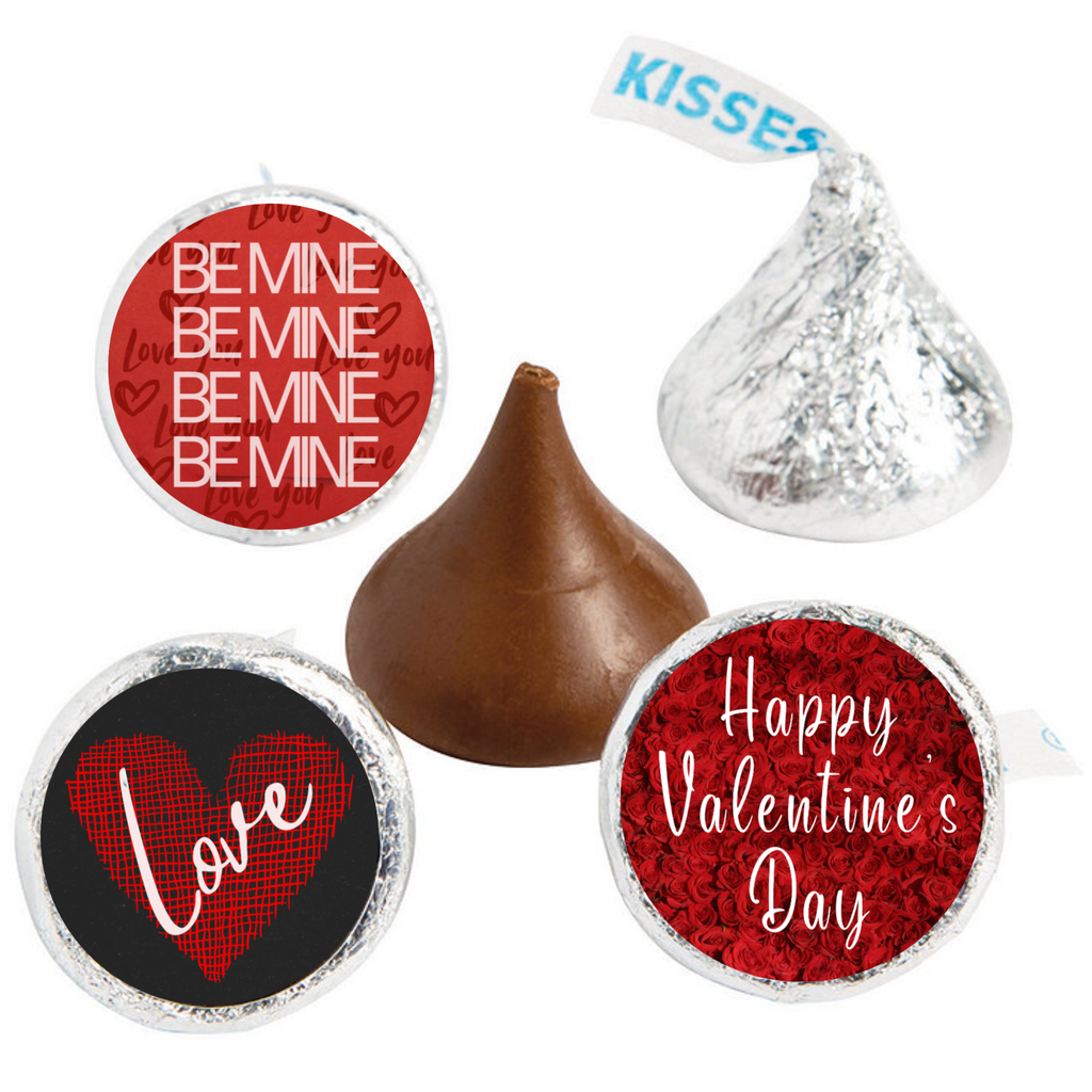 Valentines Day Candy Stickers | Glossy Candy Kiss Labels | Valentine Party Decor