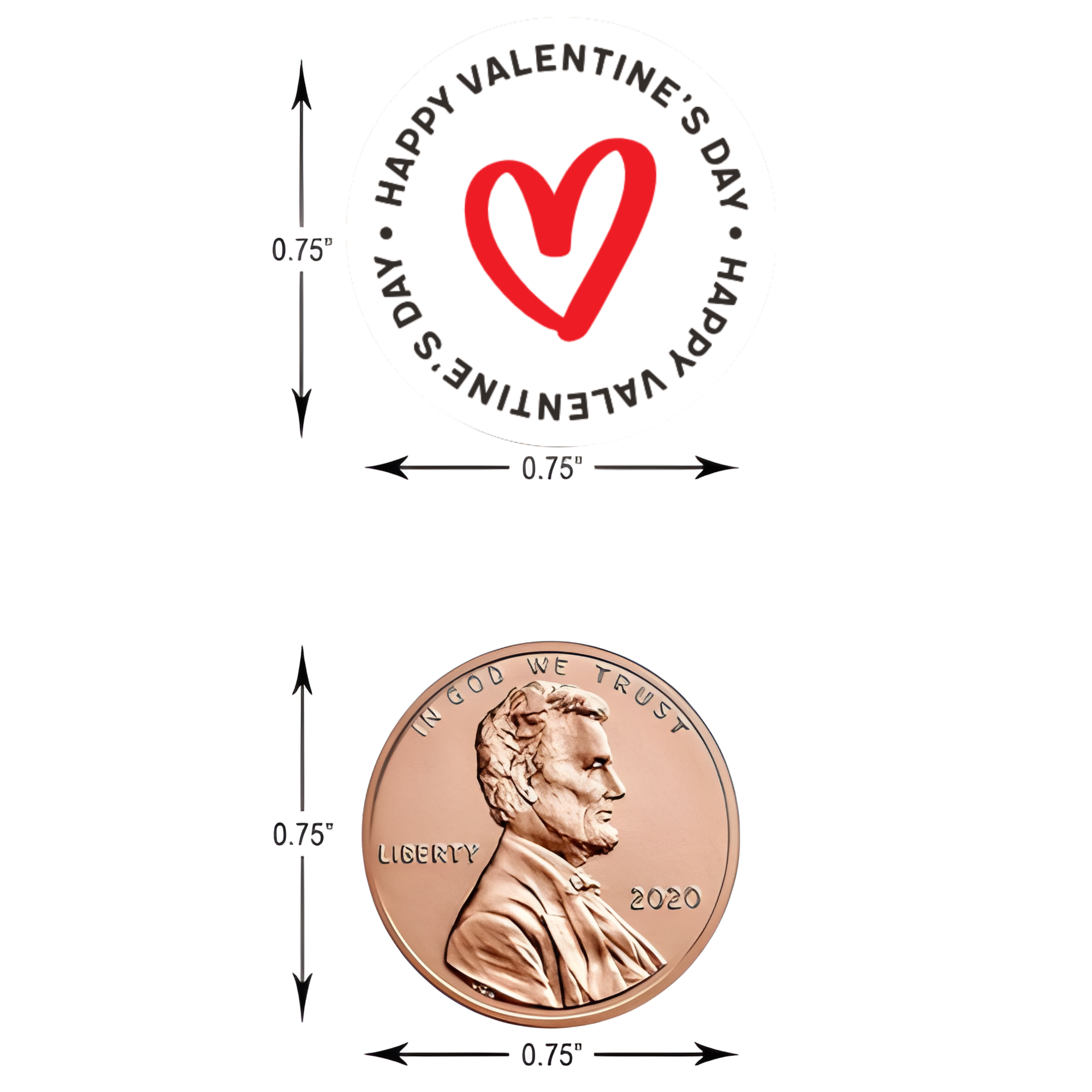 Valentines Favor Decor | Chocolate Candy Kiss Stickers | Glossy Vinyl | 100 Count