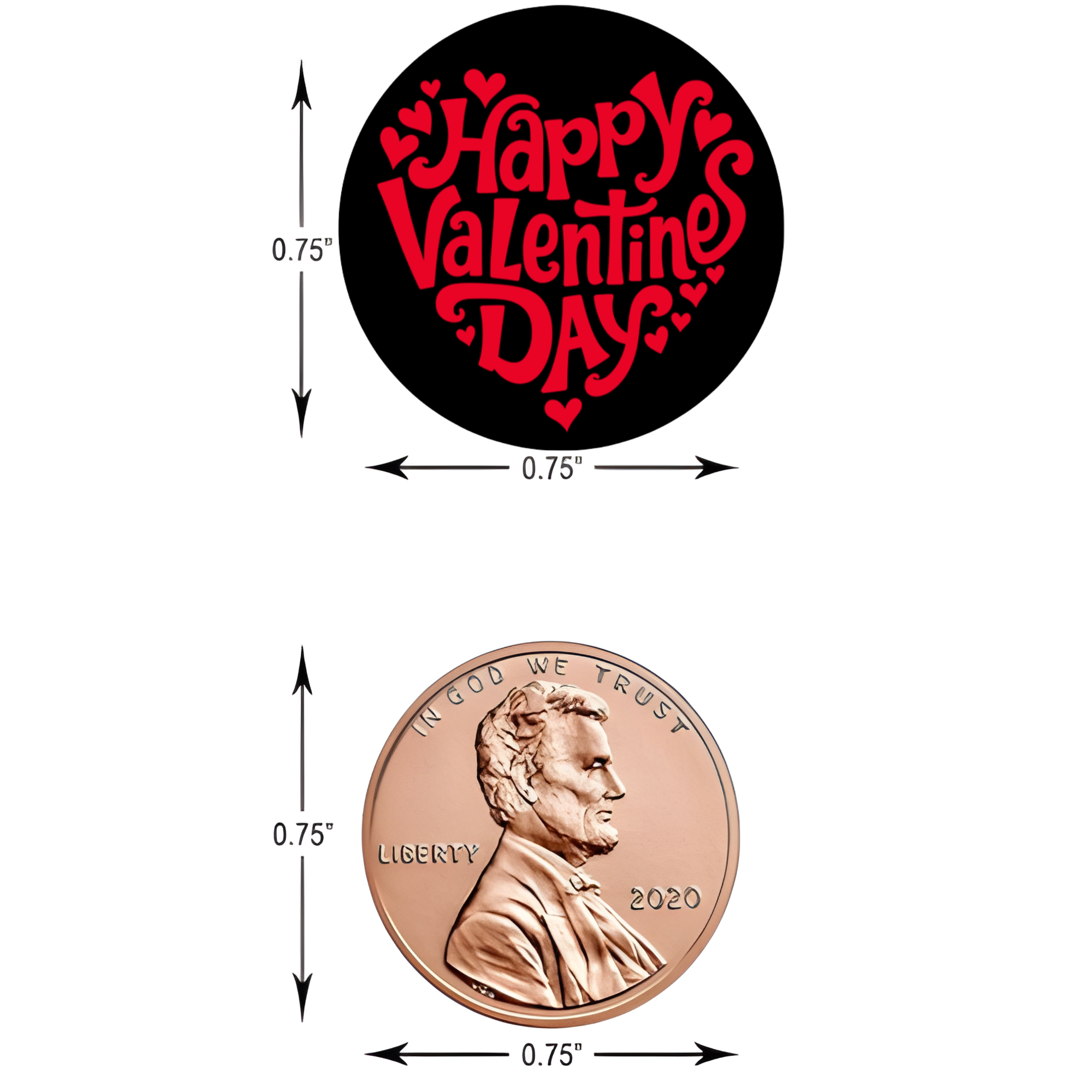 Romantic Candy Stickers | Kiss Bottom Seals | Glossy Vinyl | Celebration Decor | 100ct