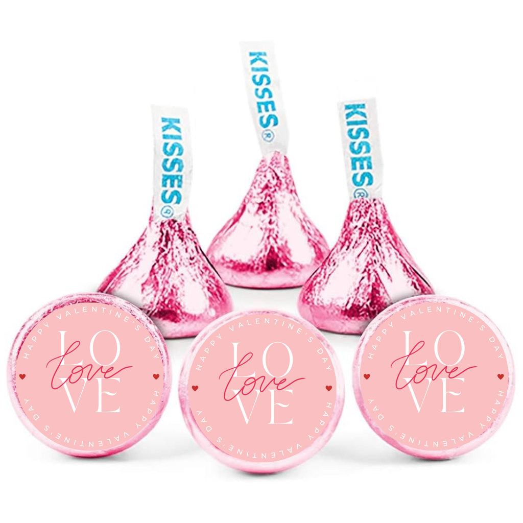 Charming Valentines Decor | Candy Kiss Stickers | Durable Vinyl | Peel and stick | 100ct
