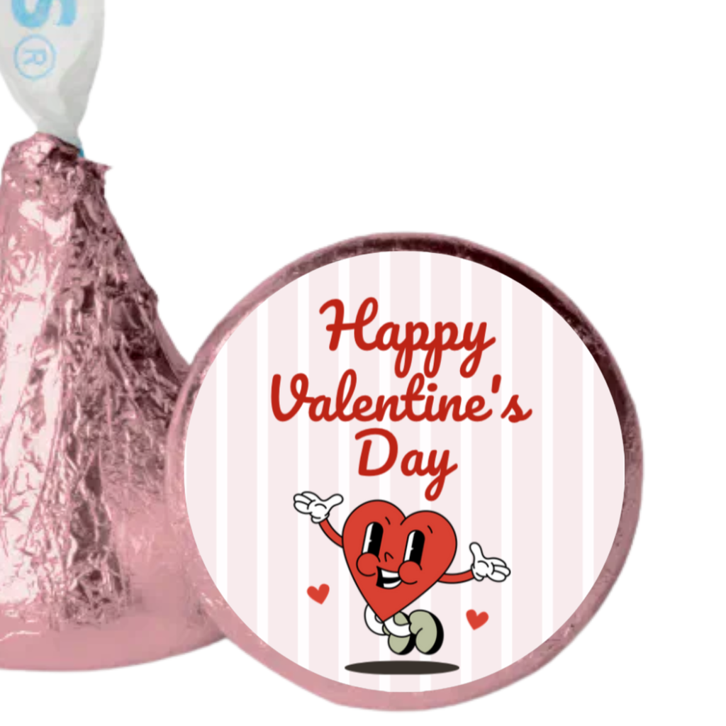 Cute Valentines Candy Decor | Kiss Bottom Stickers | Self Adhesive | Table Accents | 100ct