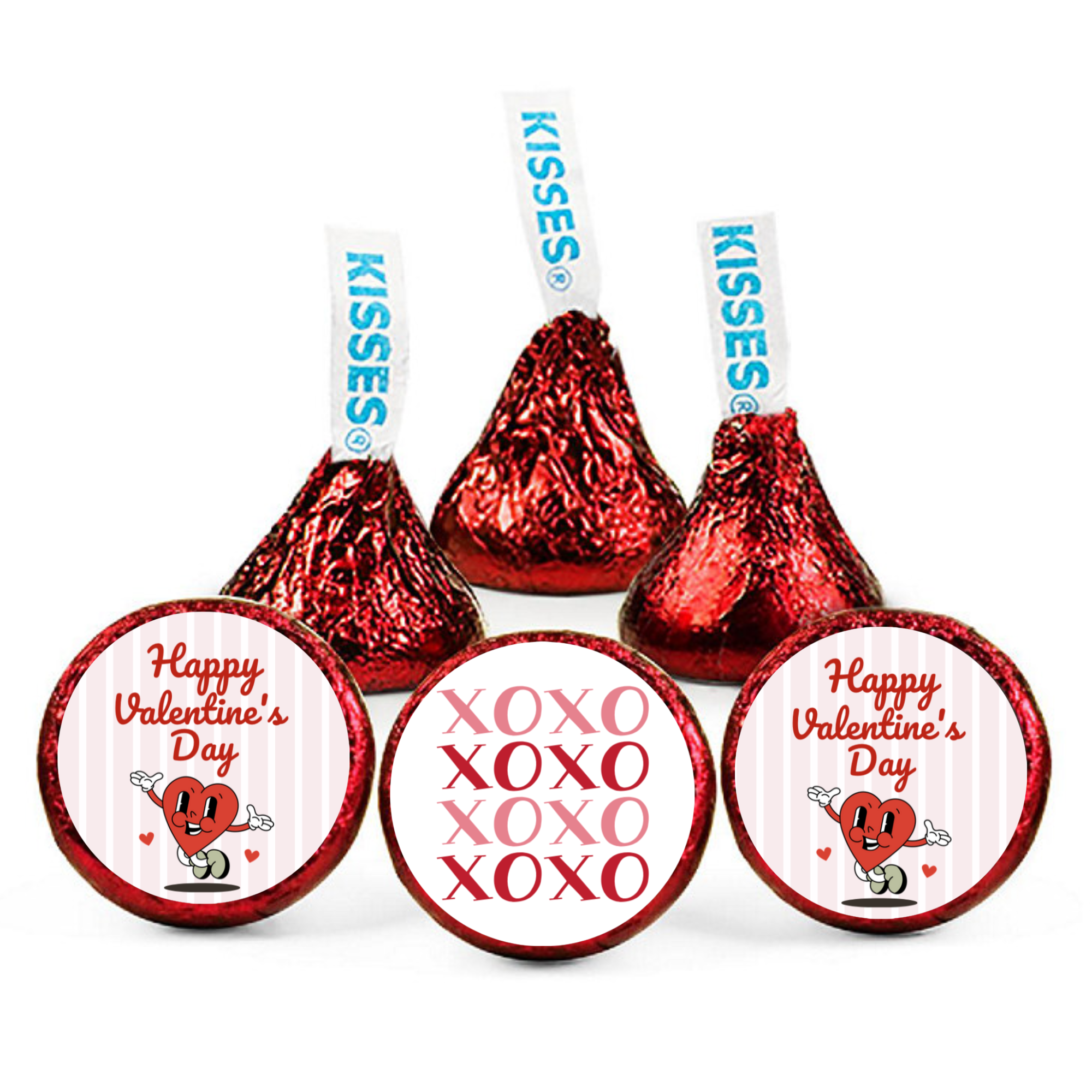 Cute Valentines Candy Decor | Kiss Bottom Stickers | Self Adhesive | Table Accents | 100ct
