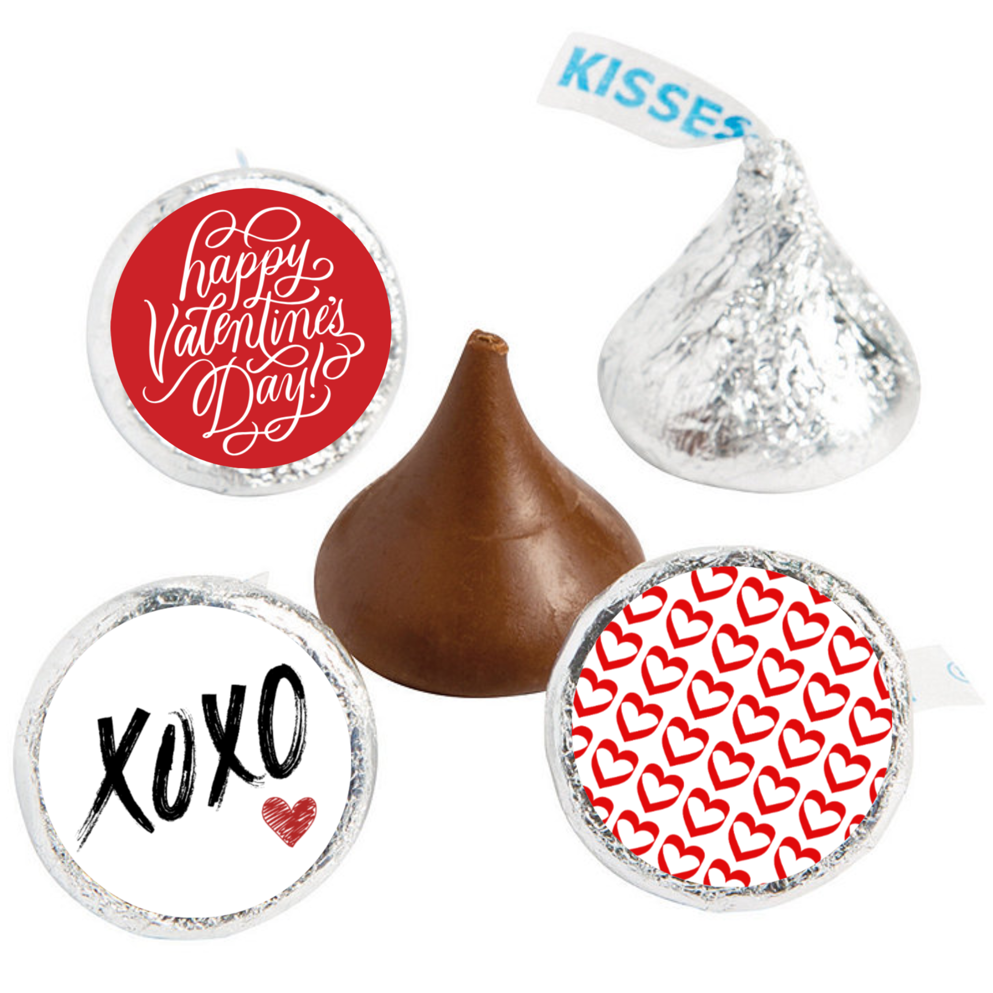 Valentines Kiss Stickers | Self Adhesive | Party Favors | 100ct | Valentines Candy Seals
