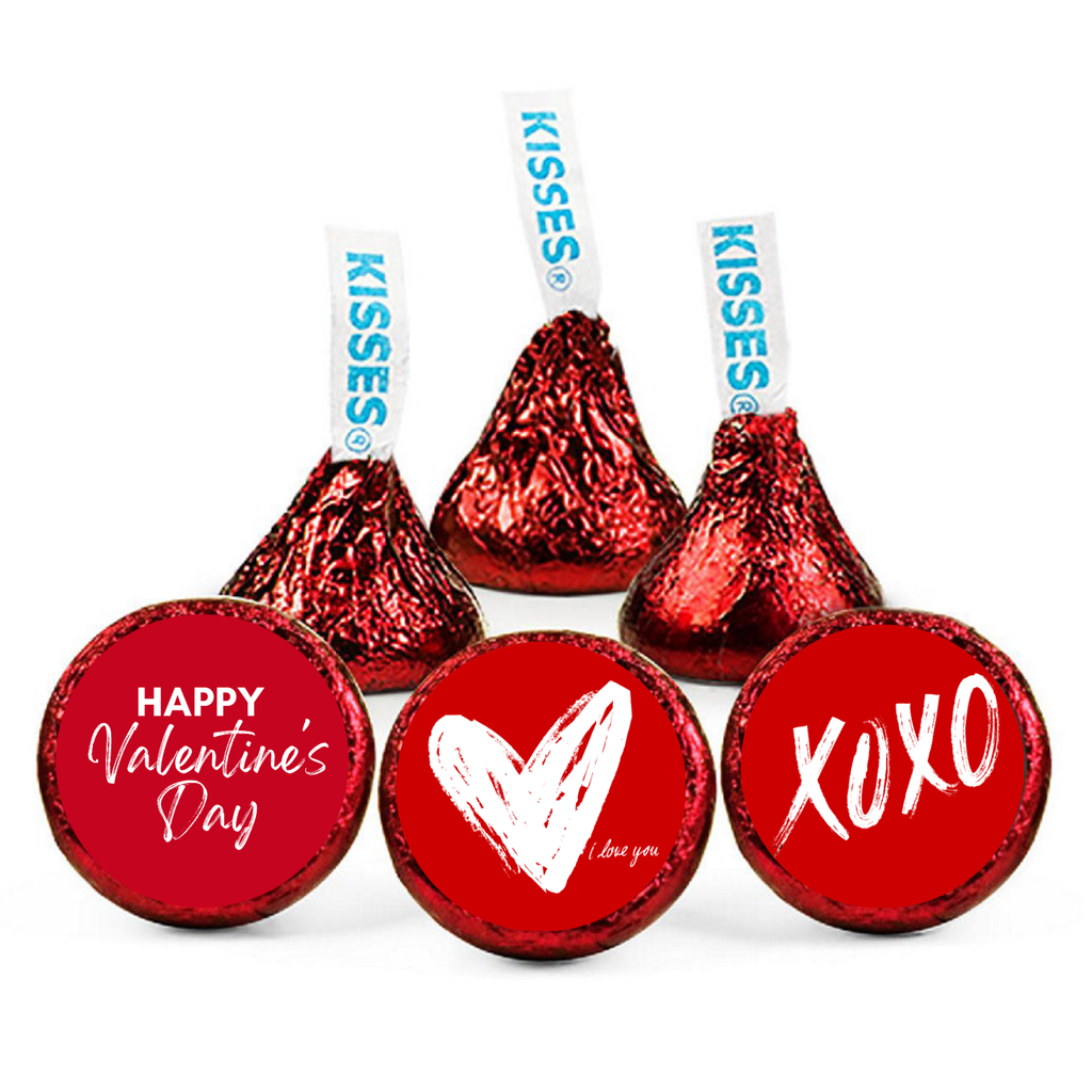 Candy Kiss Stickers | Valentines Theme | Glossy | 100ct |Peel and Stick | Valentines Candy Decor | Kiss Bottom Stickers