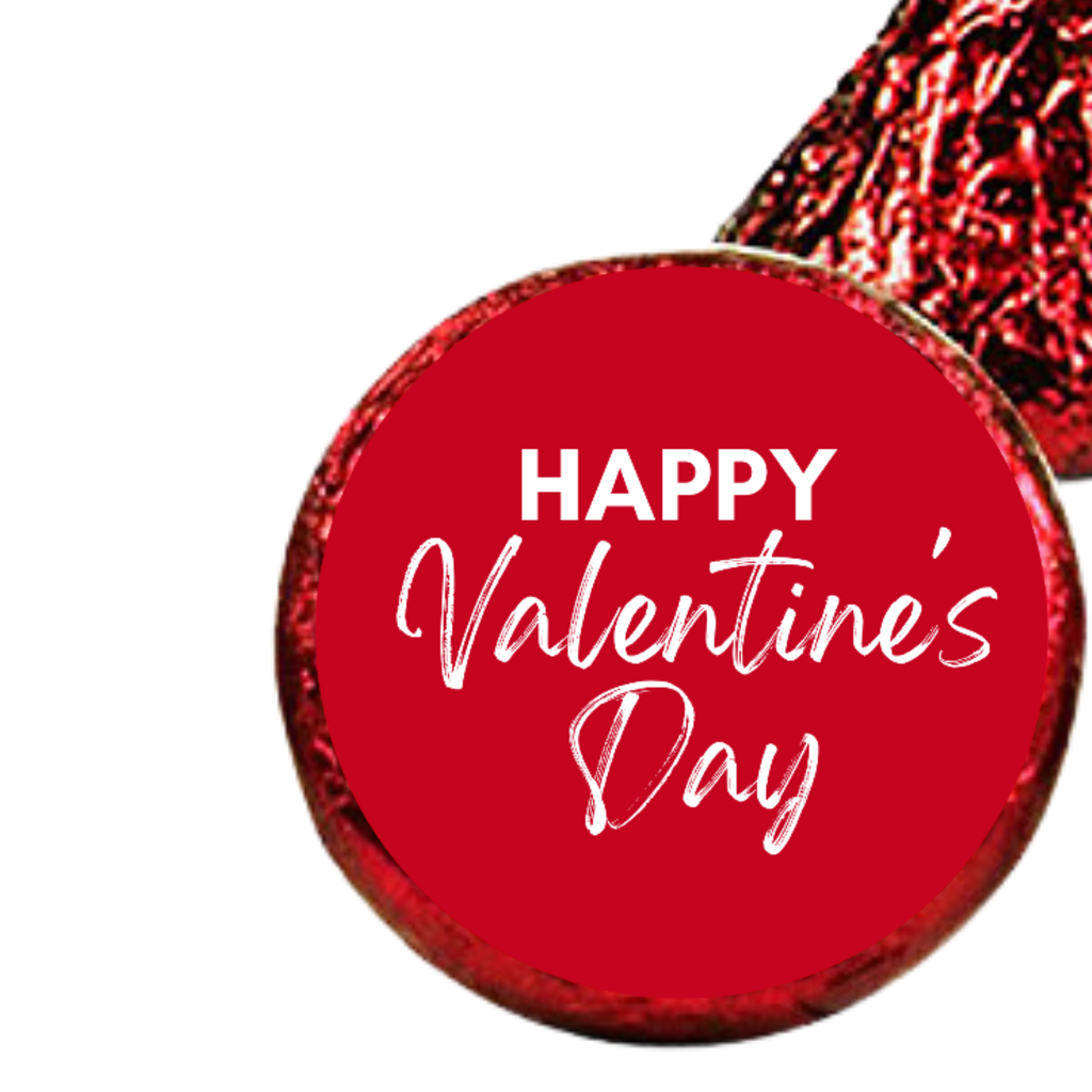 Candy Kiss Stickers | Valentines Theme | Glossy | 100ct |Peel and Stick | Valentines Candy Decor | Kiss Bottom Stickers