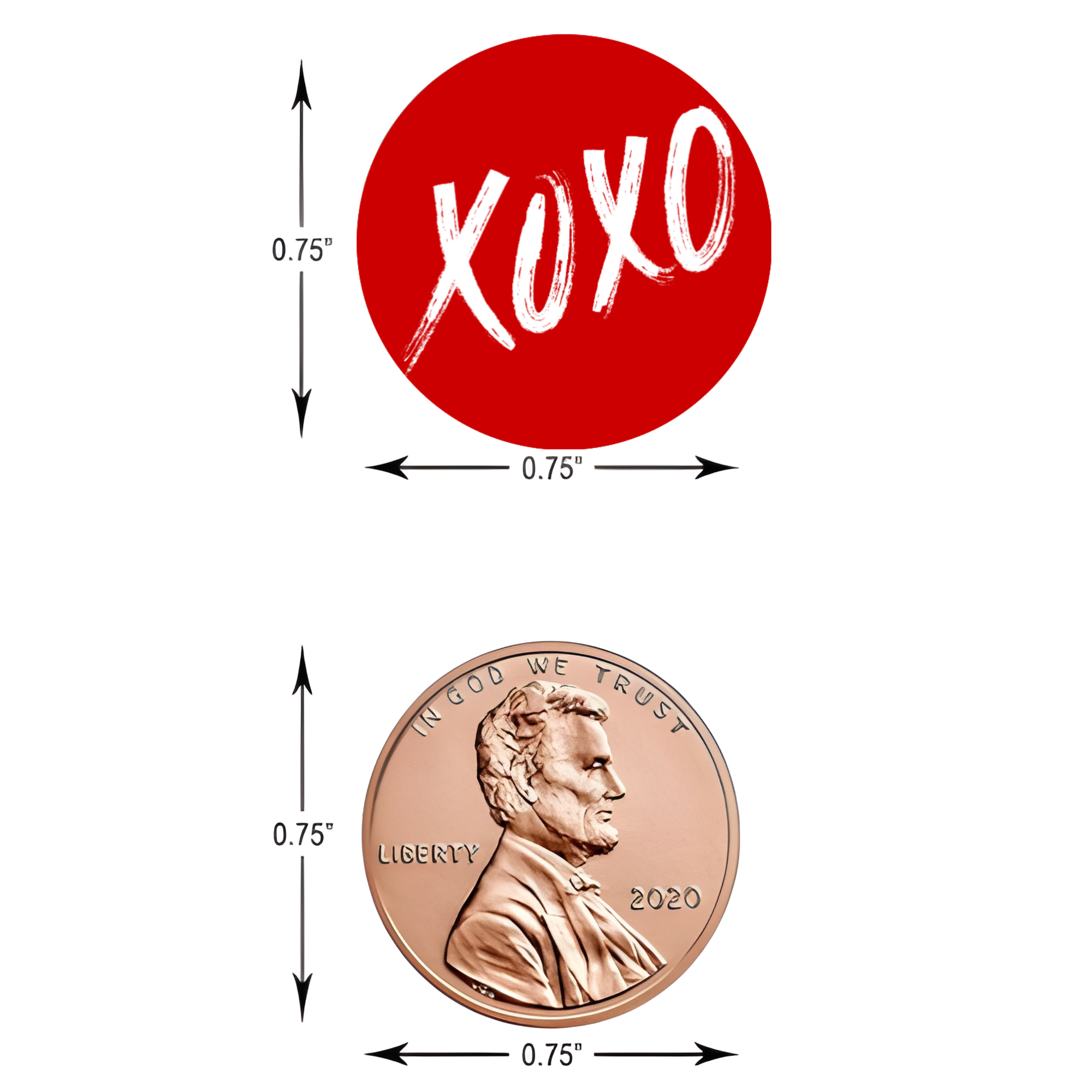 Candy Kiss Stickers | Valentines Theme | Glossy | 100ct |Peel and Stick | Valentines Candy Decor | Kiss Bottom Stickers