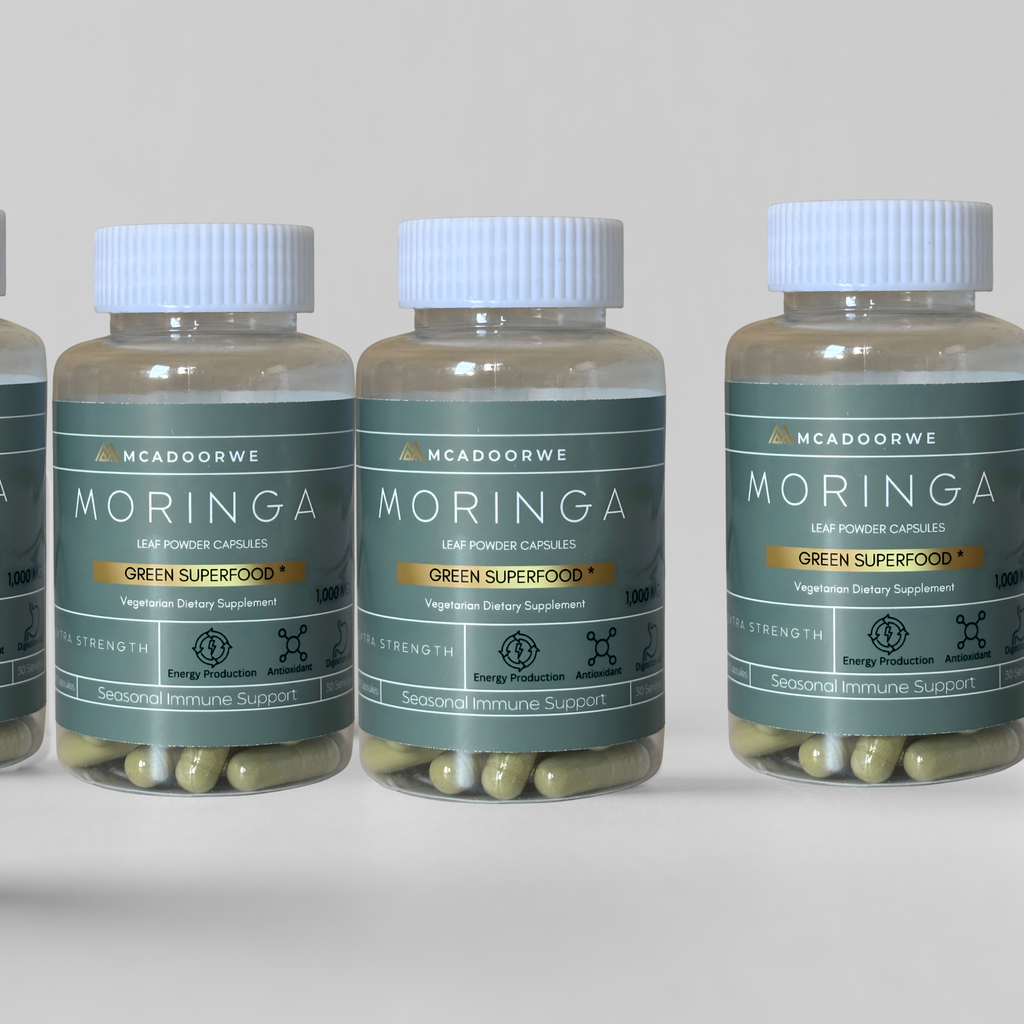 Moringa Leaf Powder Capsules 60ct 1000mg | Vegetarian Moringa Supplement for Energy & Vitality| Daily Wellness