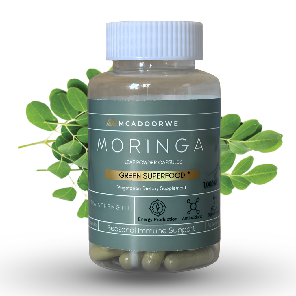 Moringa Leaf Powder Capsules 60ct 1000mg | Vegetarian Moringa Supplement for Energy & Vitality| Daily Wellness
