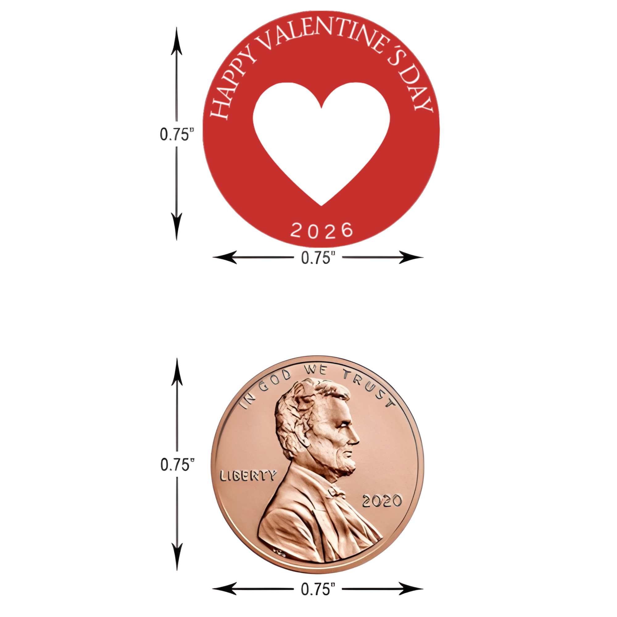 Charming 2026 Valentines Decor | 2026 Milestone Candy Kiss Stickers | Durable | Glossy l |100ct
