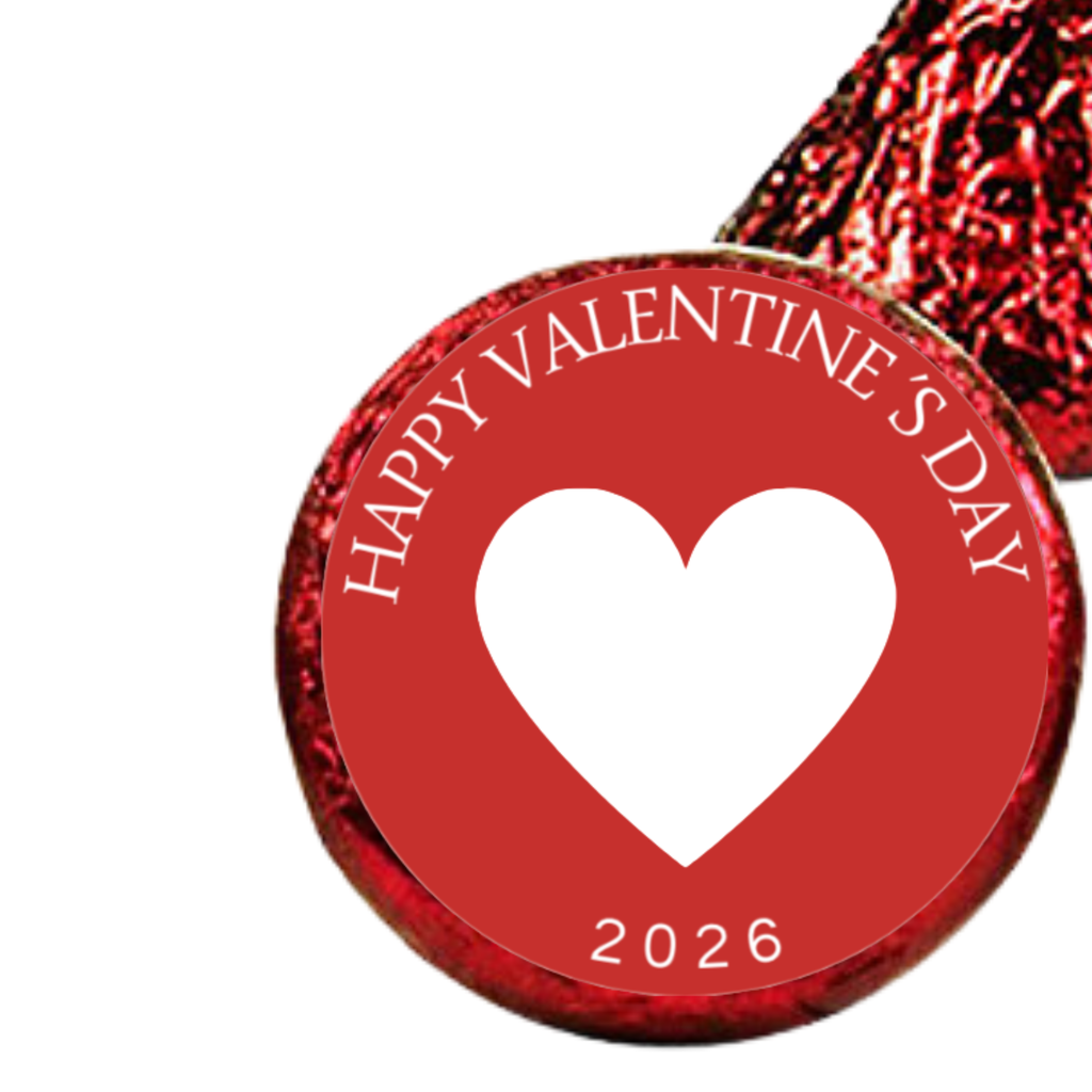 Charming 2026 Valentines Decor | 2026 Milestone Candy Kiss Stickers | Durable | Glossy l |100ct