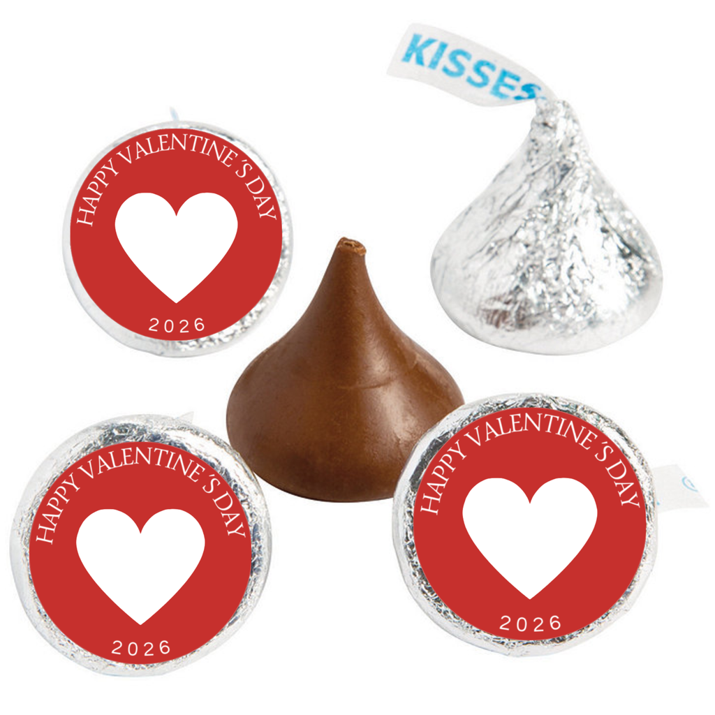 Charming 2026 Valentines Decor | 2026 Milestone Candy Kiss Stickers | Durable | Glossy l |100ct