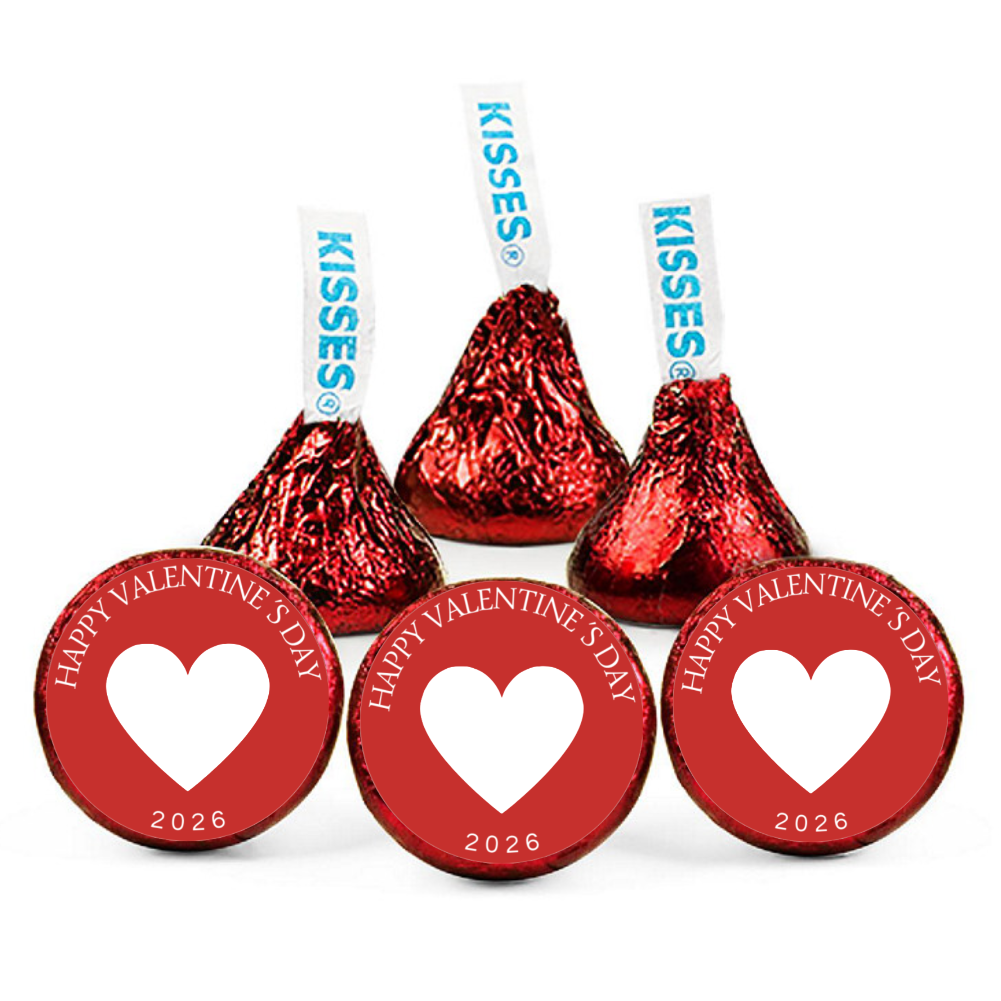 Charming 2026 Valentines Decor | 2026 Milestone Candy Kiss Stickers | Durable | Glossy l |100ct