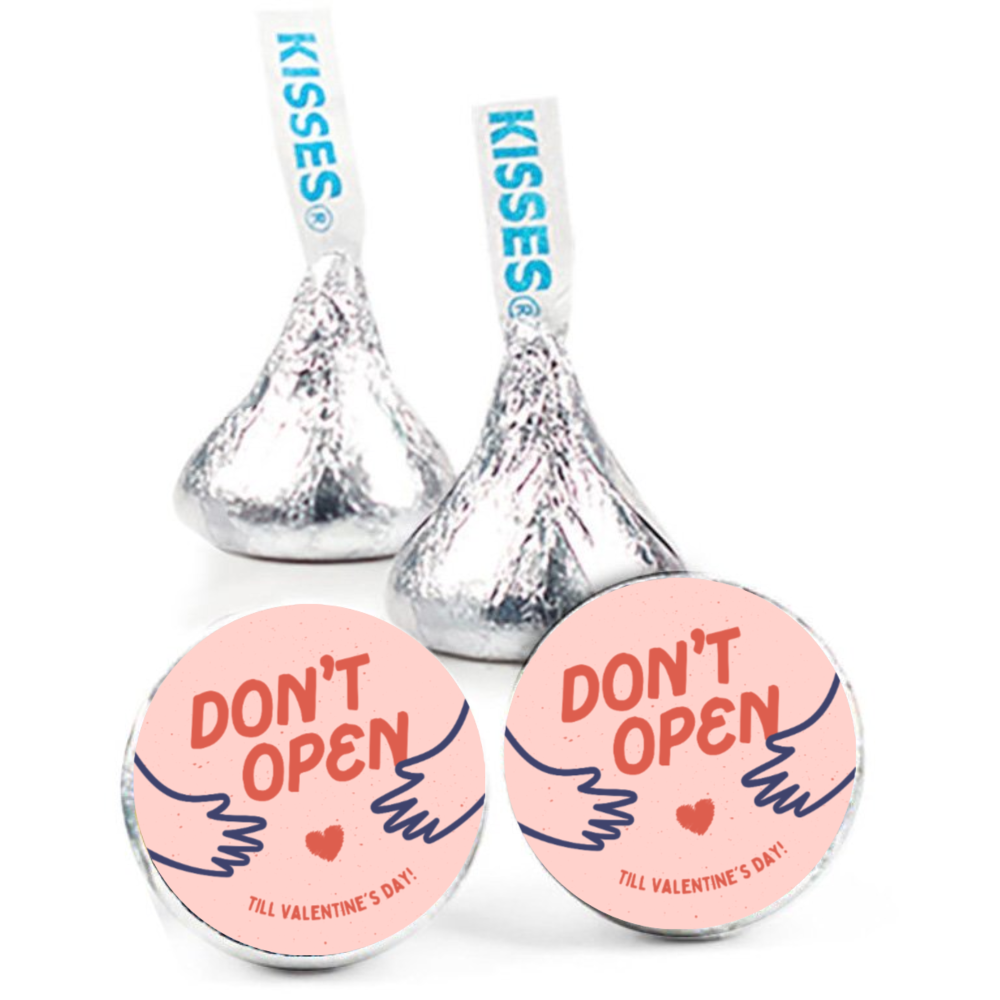 Fun Valentines Candy labels | Festive Love Candy Decor | Valentines Kiss Labels | Glossy| 100ct