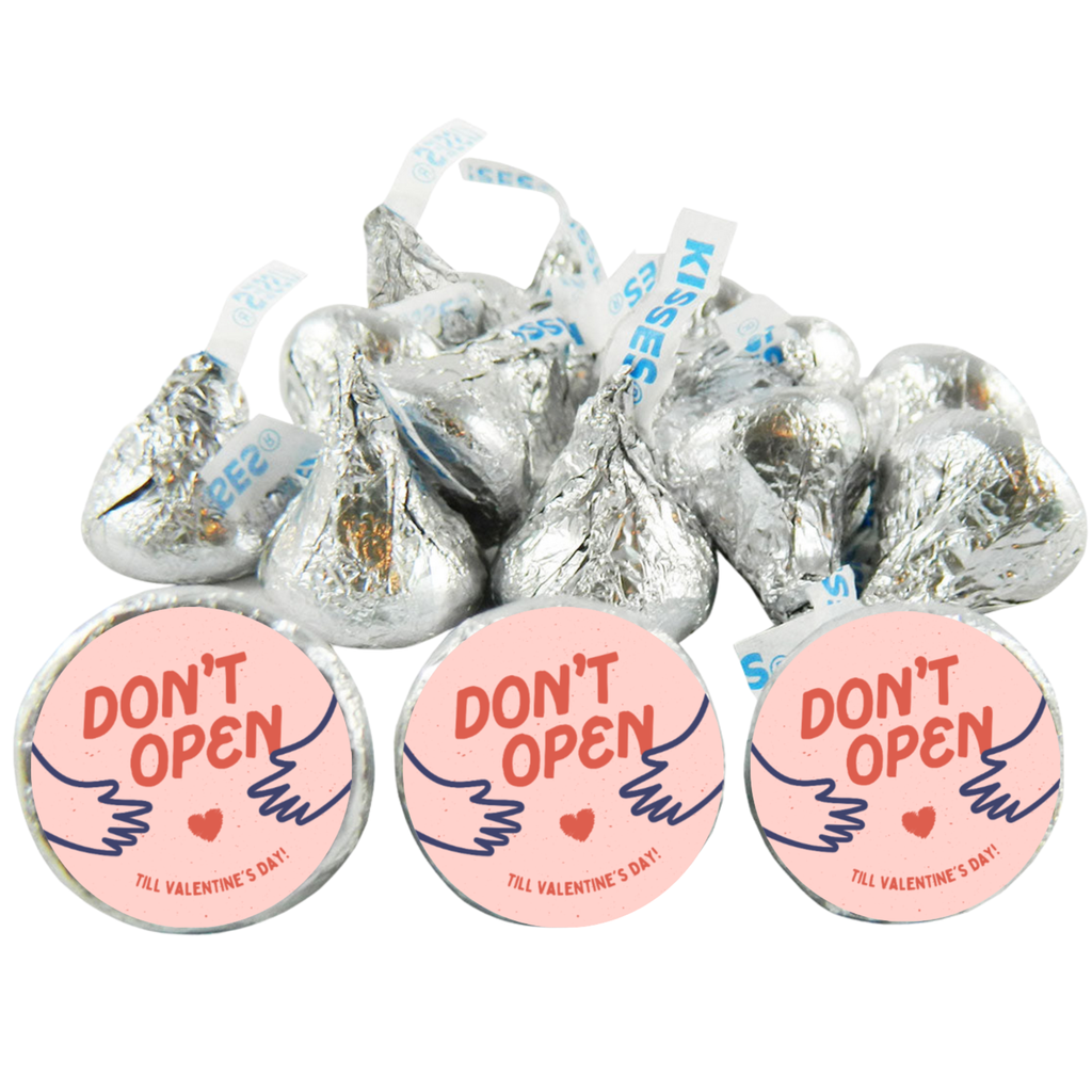 Fun Valentines Candy labels | Festive Love Candy Decor | Valentines Kiss Labels | Glossy| 100ct