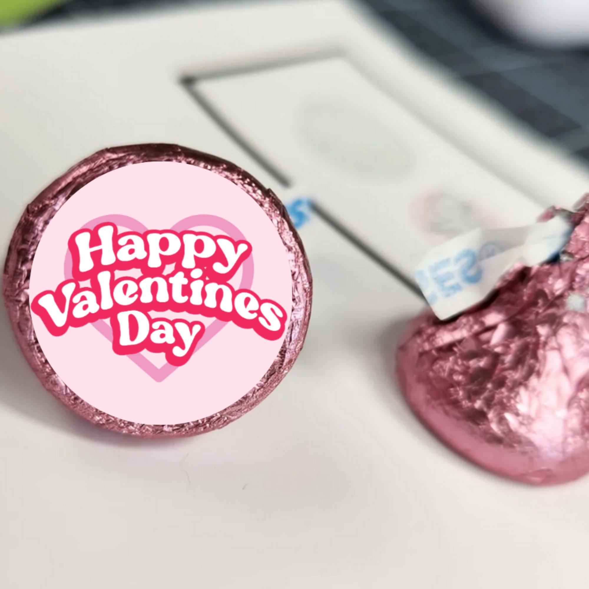 Cute Valentines Candy Decor | Kiss Bottom Stickers | Self Adhesive | Peel And Stick | 100ct