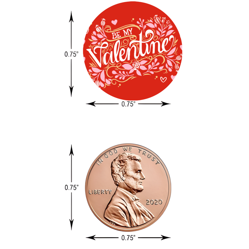 Festive Valentines Candy | Kiss Bottom Stickers | Self Adhesive | 100ct
