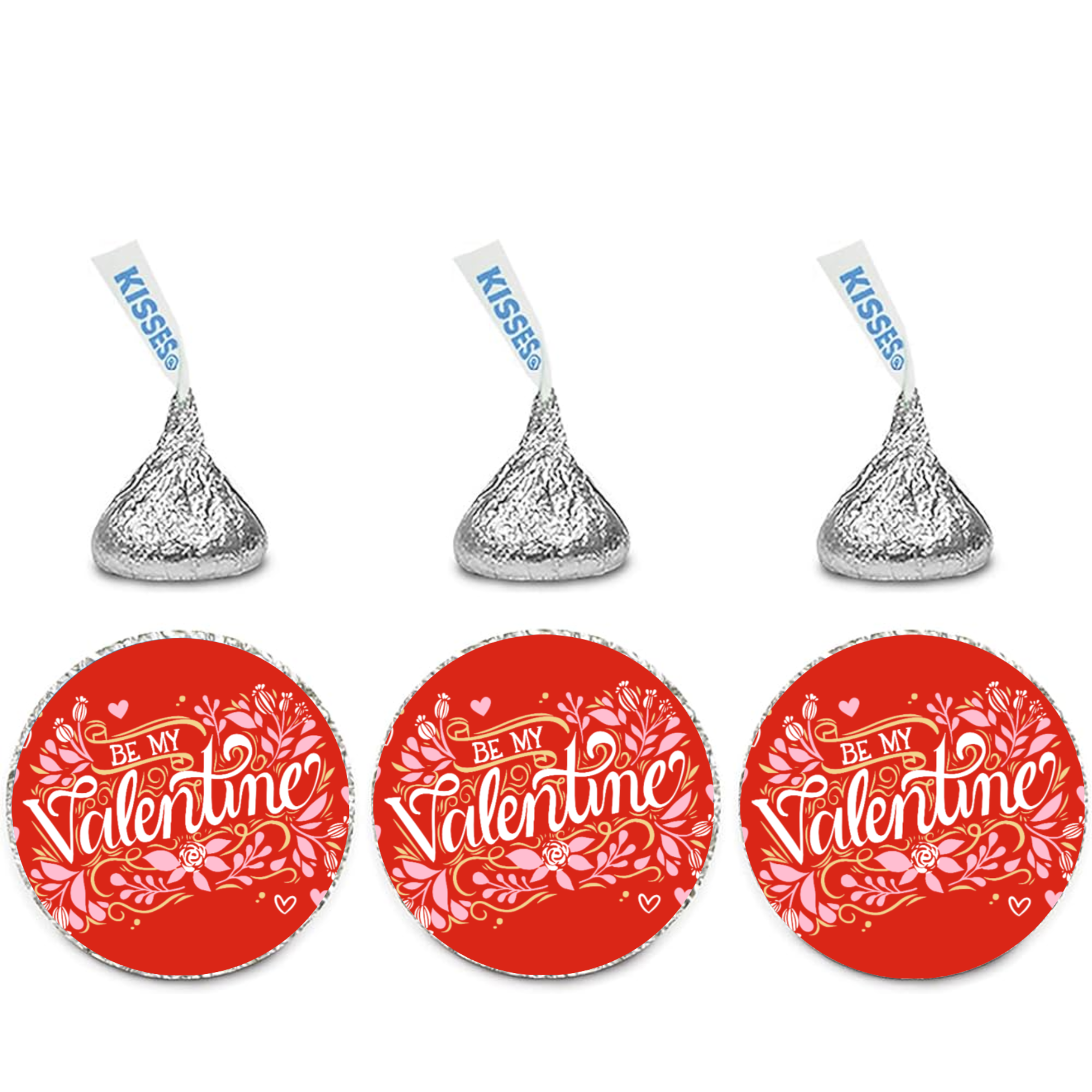 Festive Valentines Candy | Kiss Bottom Stickers | Self Adhesive | 100ct
