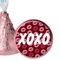 Valentines Treat Stickers | Candy Kiss Labels 0.75in | Glossy | 100 Glossy Kiss Stickers | Easy Peel Stick