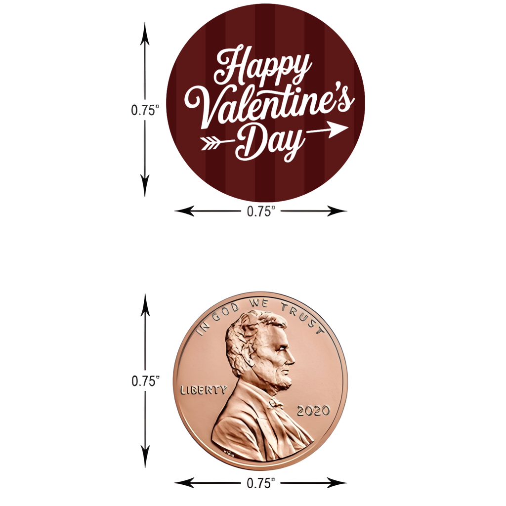 Candy Kiss Stickers | Valentines Theme | Glossy | 100ct | Valentines Candy Party Decor