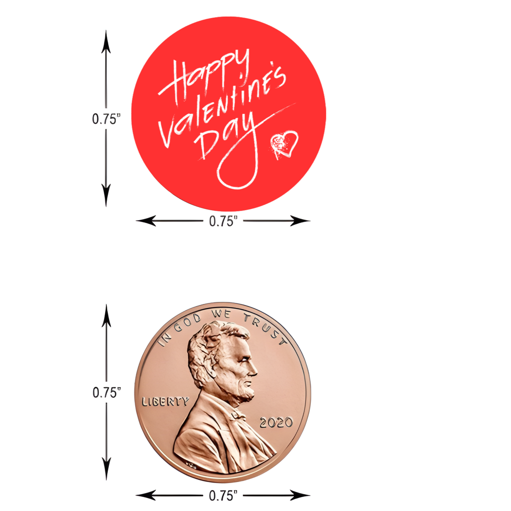 Valentines Treat Stickers | Candy Kiss Labels 0.75in | Glossy | Chocolate Kiss Bottom Labels | 100ct