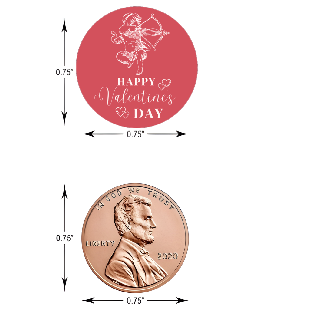 Cupid Valentines Day Candy Labels | Valentines Kiss Stickers | Self Adhesive | 100ct | Glossy