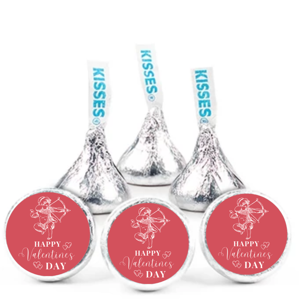 Cupid Valentines Day Candy Labels | Valentines Kiss Stickers | Self Adhesive | 100ct | Glossy