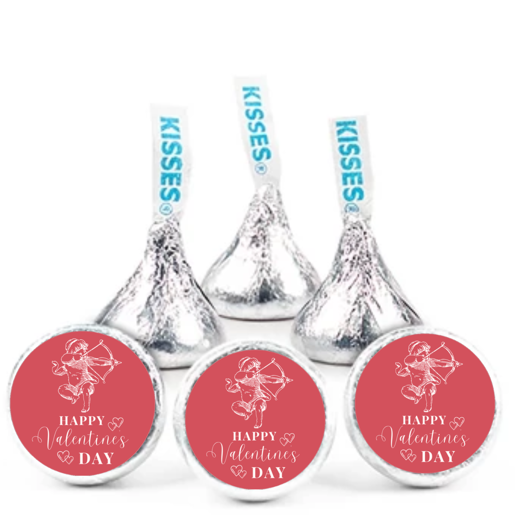 Cupid Valentines Day Candy Labels | Valentines Kiss Stickers | Self Adhesive | 100ct | Glossy