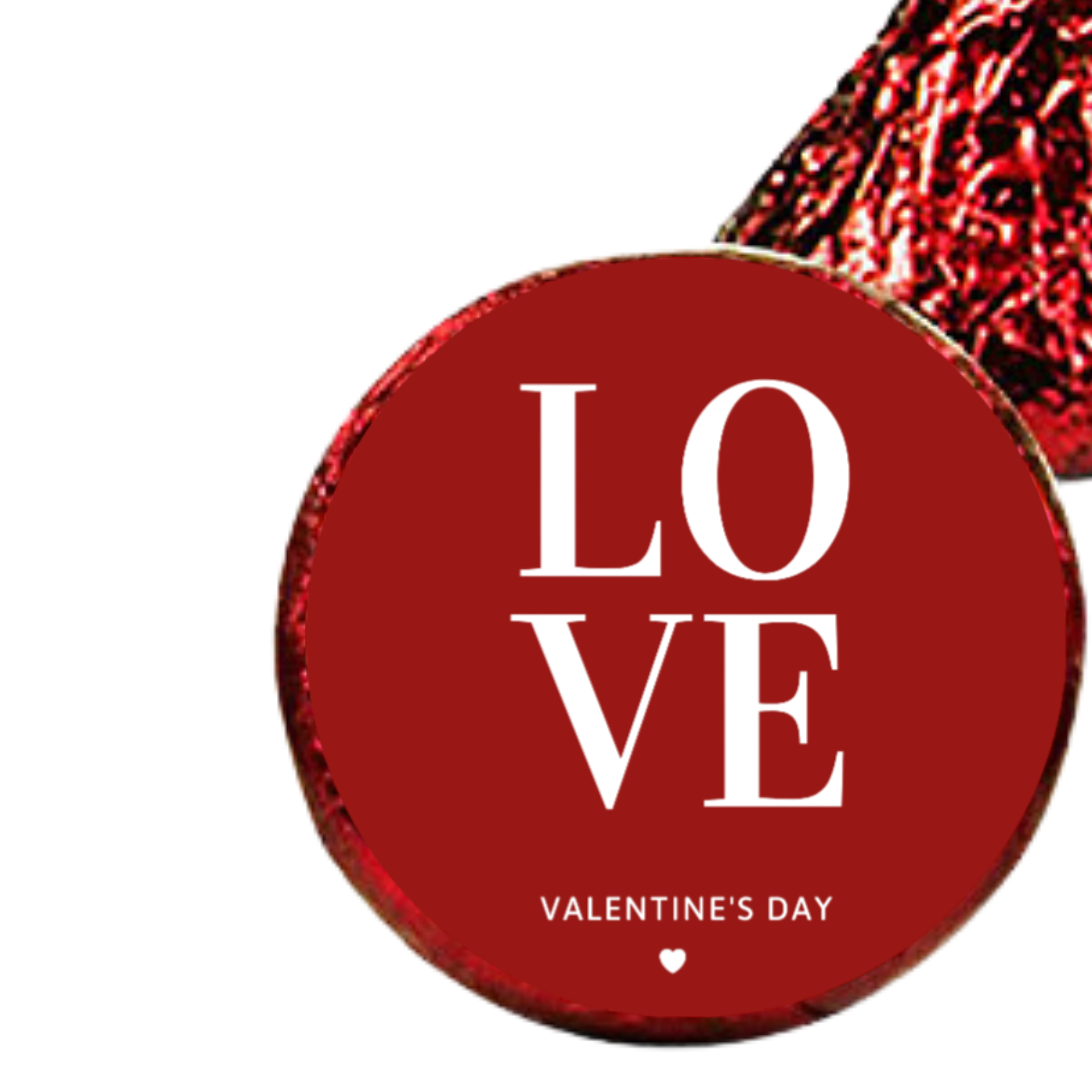 Valentines Day Candy Decor | 100 Glossy Kiss Stickers | Durable Vinyl | Easy Peel Stick