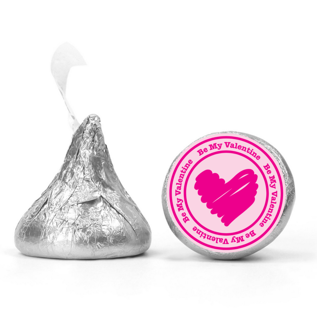 Valentines Kiss Bottom Stickers | Self Adhesive | 100 Count | Glossy | Candy Kiss Stickers