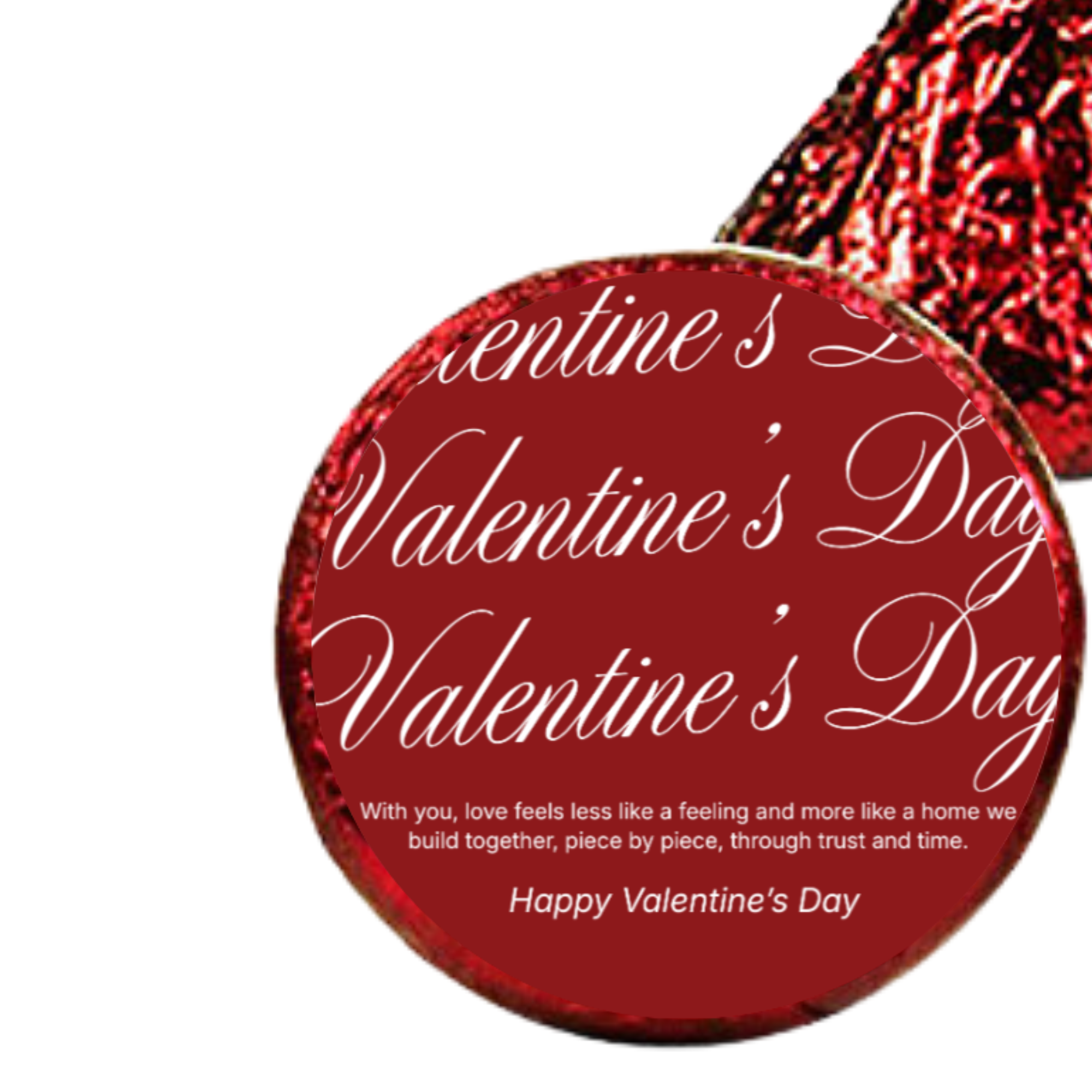 Valentines Day Candy Decor | 100 Glossy Kiss Stickers | Durable Vinyl | Easy Peel Stick