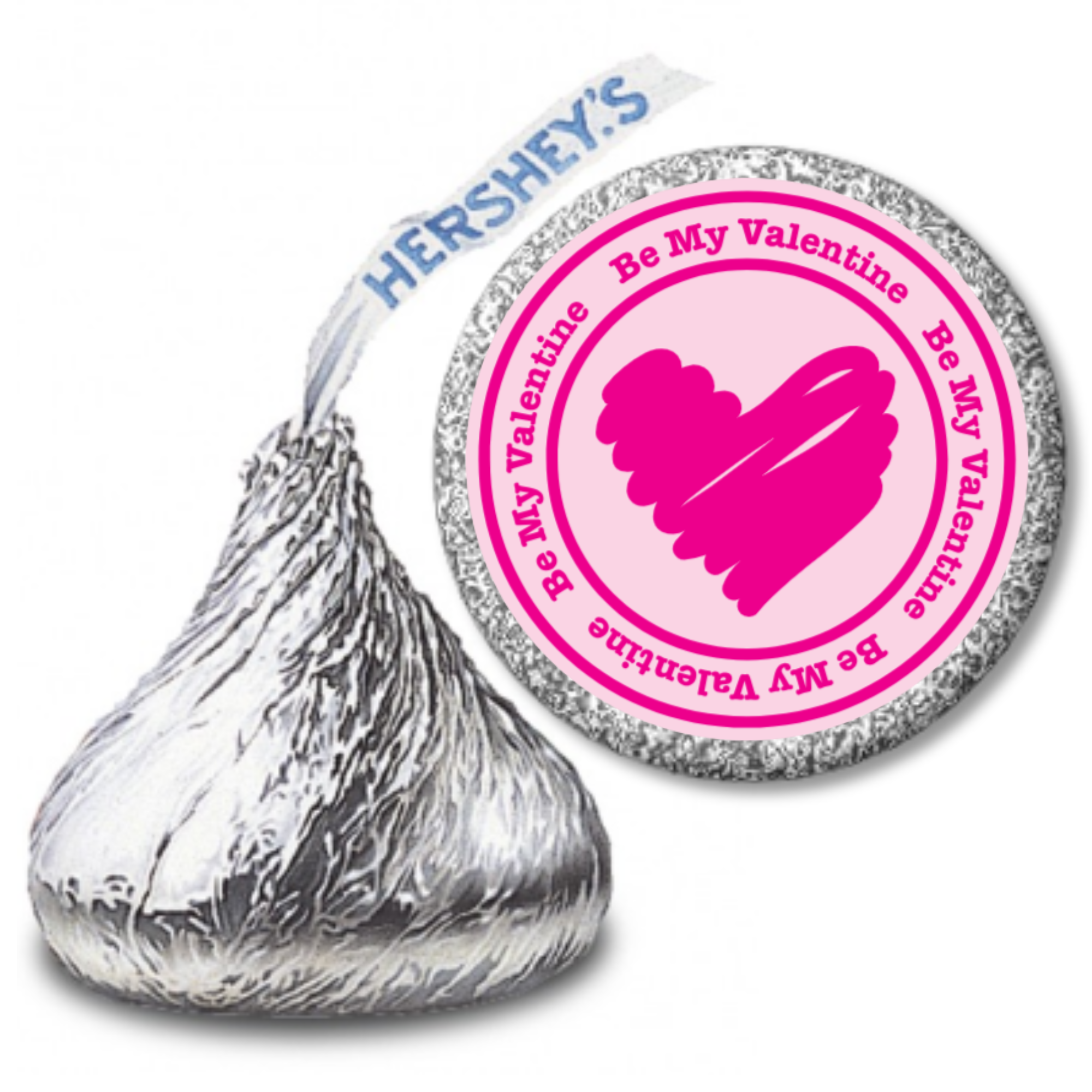 Valentines Kiss Bottom Stickers | Self Adhesive | 100 Count | Glossy | Candy Kiss Stickers