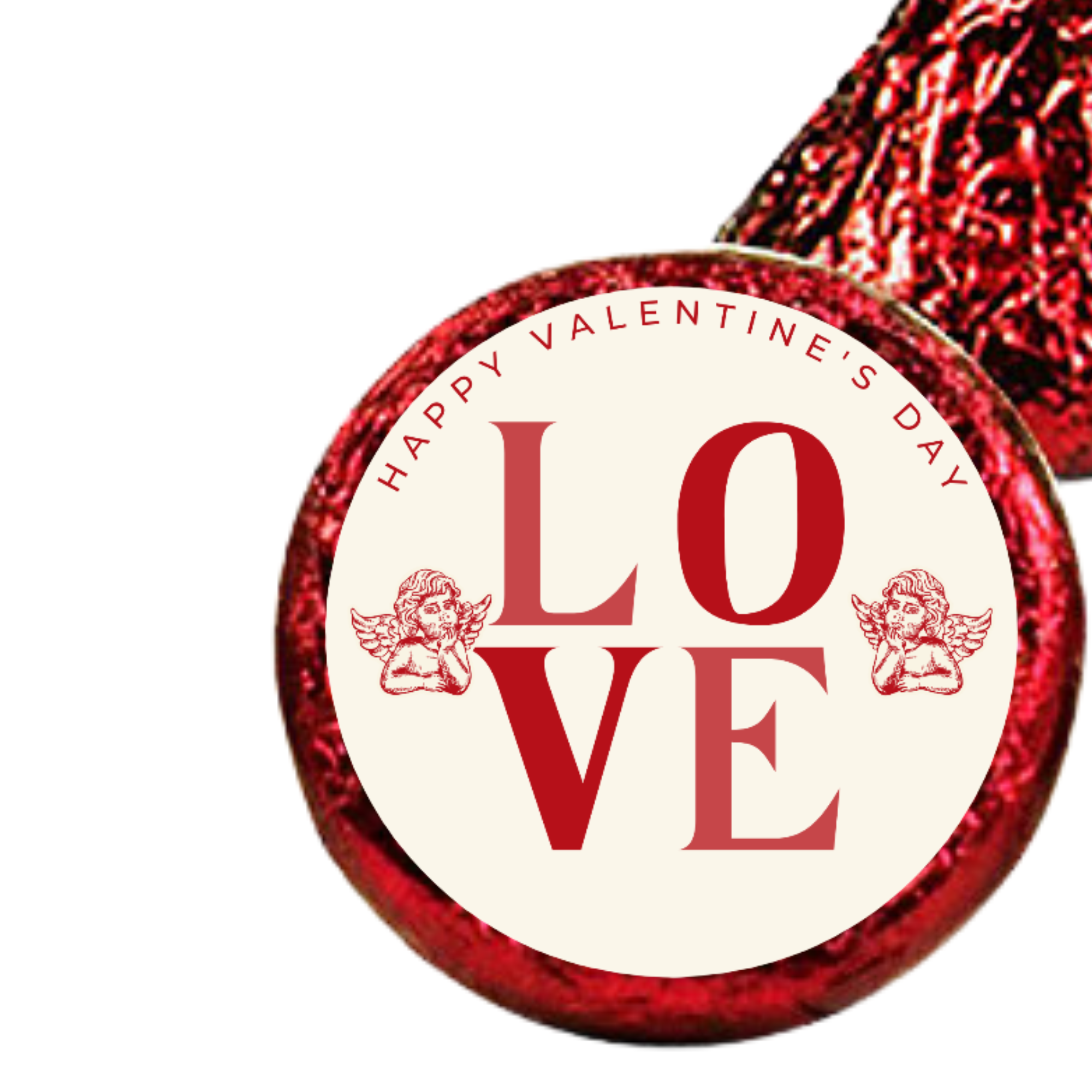 Valentines Love Treat Stickers | Candy Kiss Labels 0.75in | Glossy Vinyl | 100ct