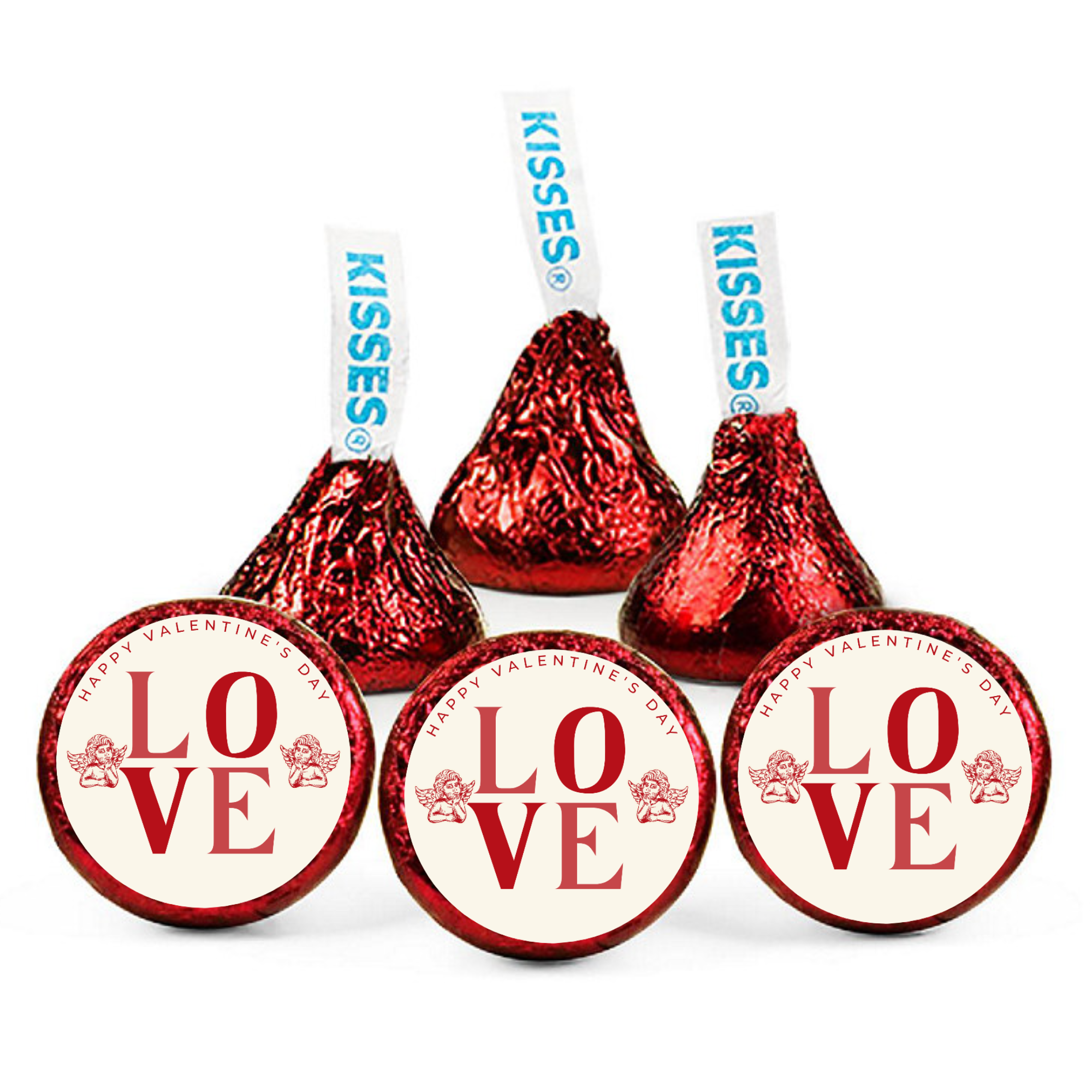 Valentines Love Treat Stickers | Candy Kiss Labels 0.75in | Glossy Vinyl | 100ct